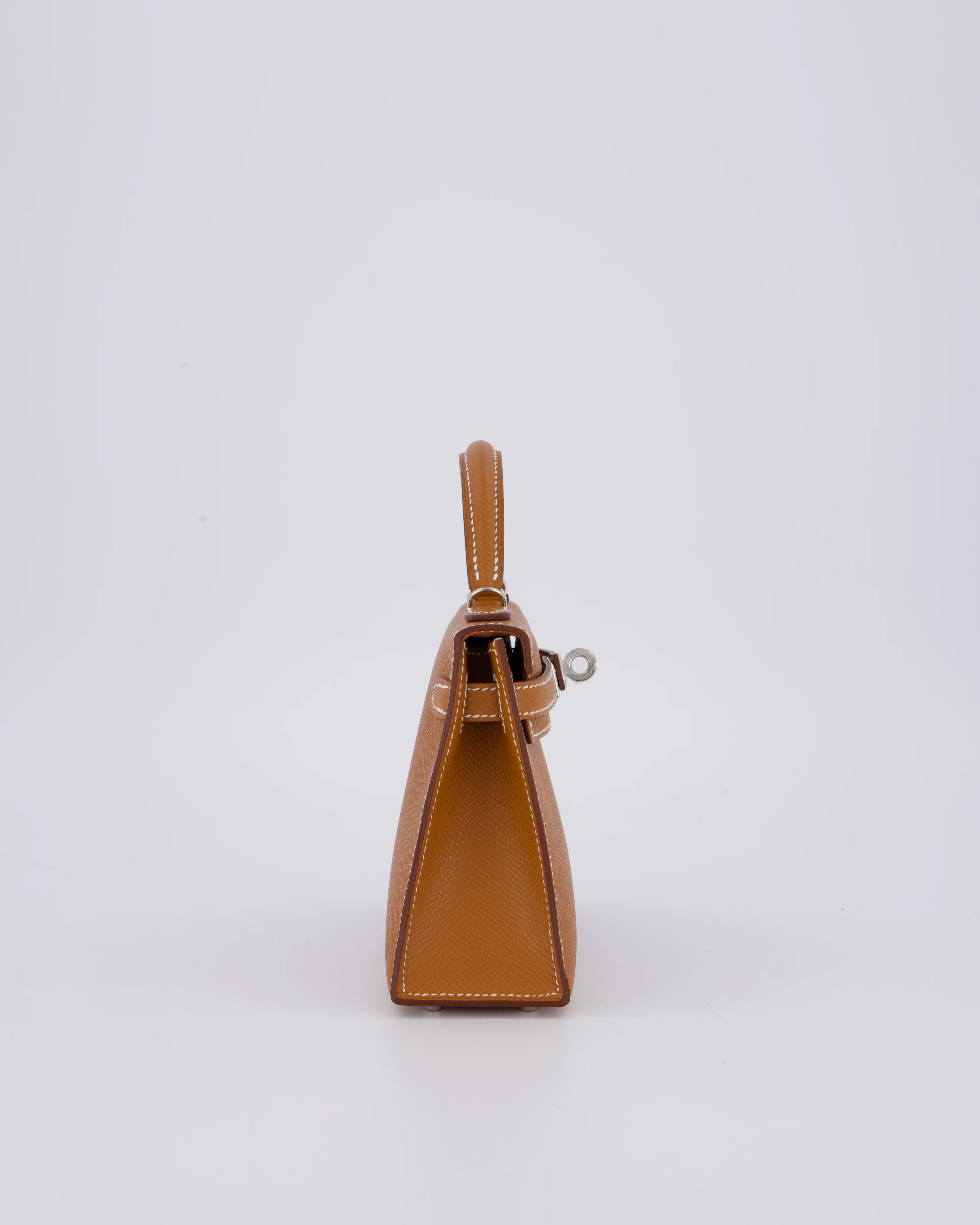 *NEW STAMP* Hermès Mini Kelly II 20 Bag in Gold Epsom Leather with Palladium Hardware - Image 5