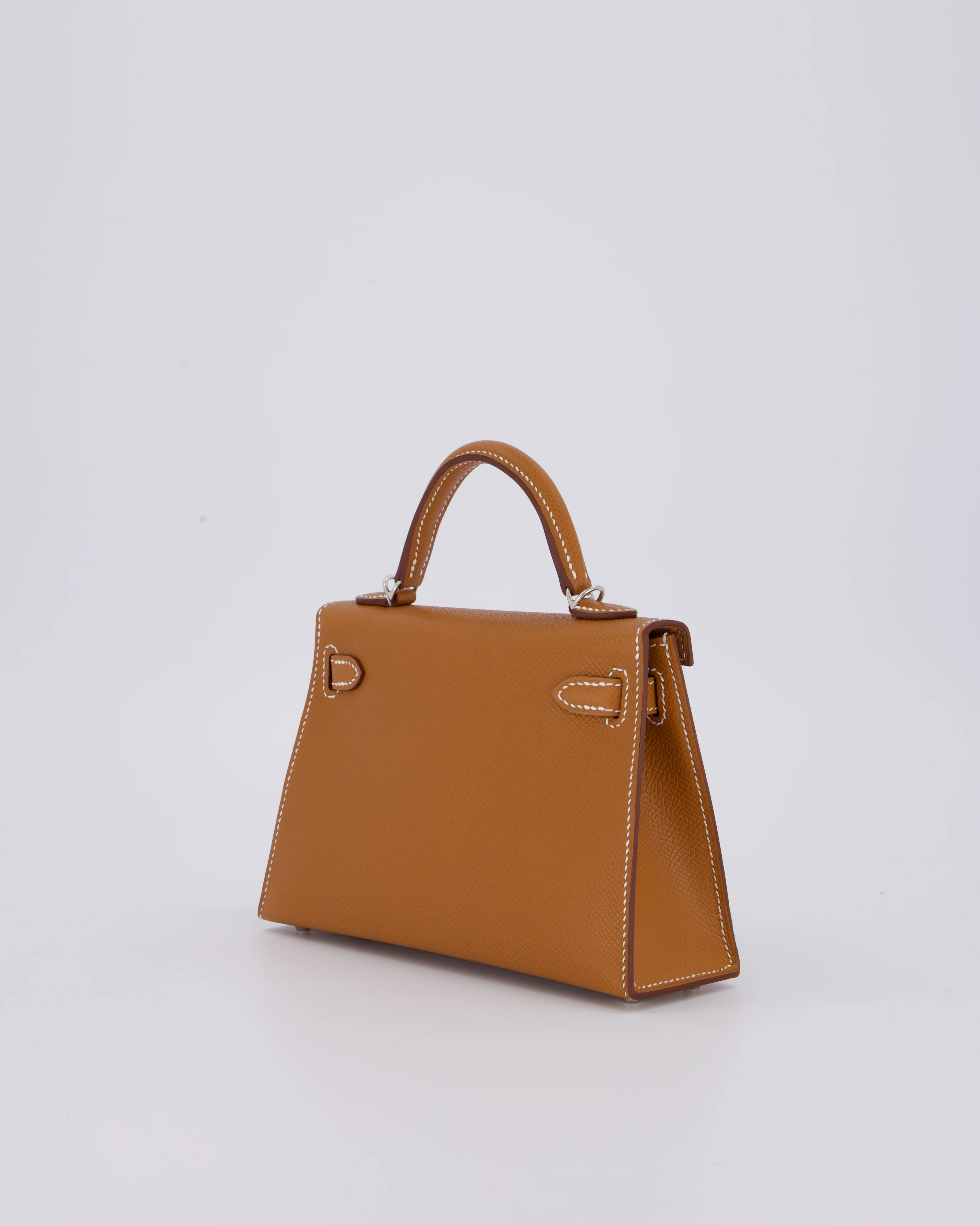 *NEW STAMP* Hermès Mini Kelly II 20 Bag in Gold Epsom Leather with Palladium Hardware - Image 6