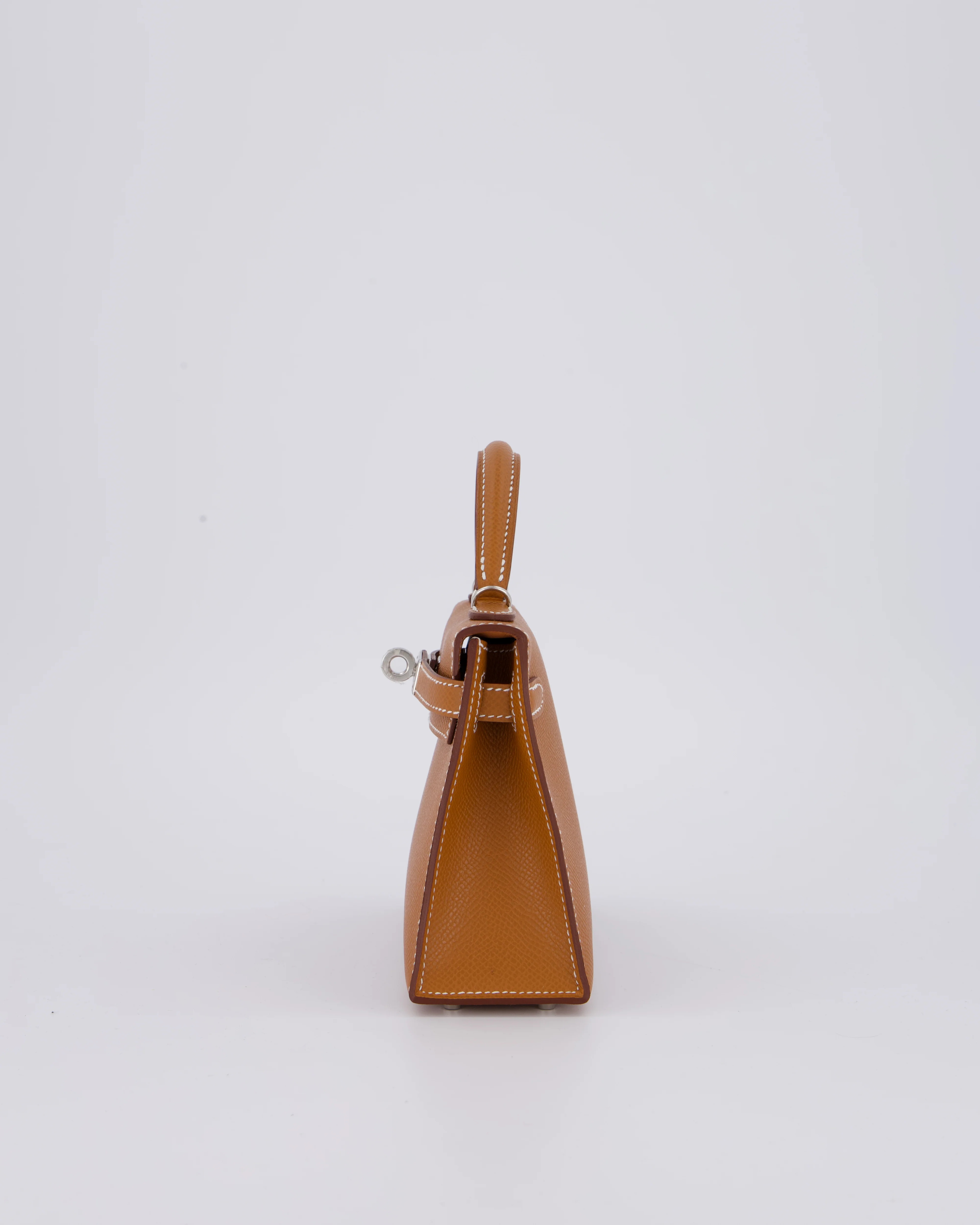 *NEW STAMP* Hermès Mini Kelly II 20 Bag in Gold Epsom Leather with Palladium Hardware - Image 8
