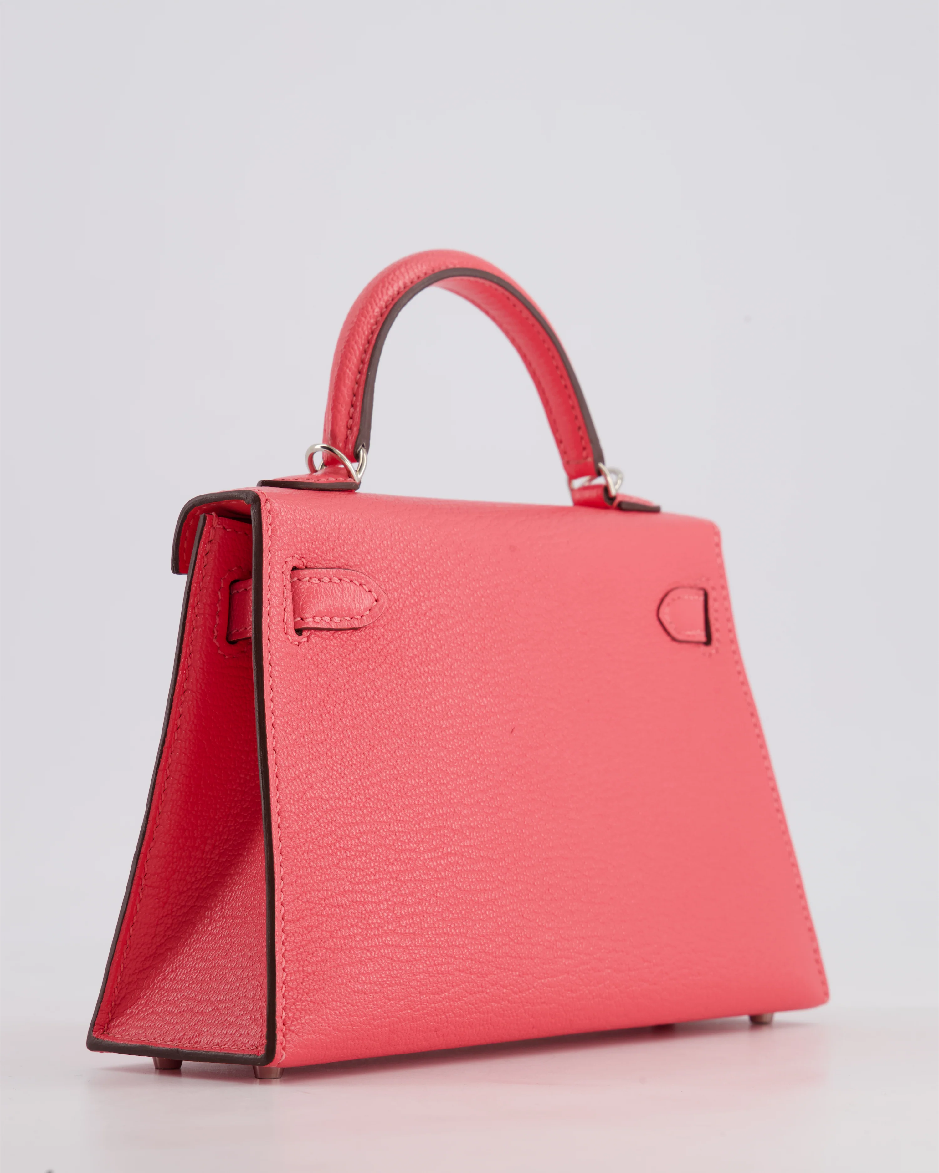 *HOT* Hermès Mini Kelly II 20 Bag in Rose Lipstick Chevre Mysore Leather with Palladium Hardware - Image 14