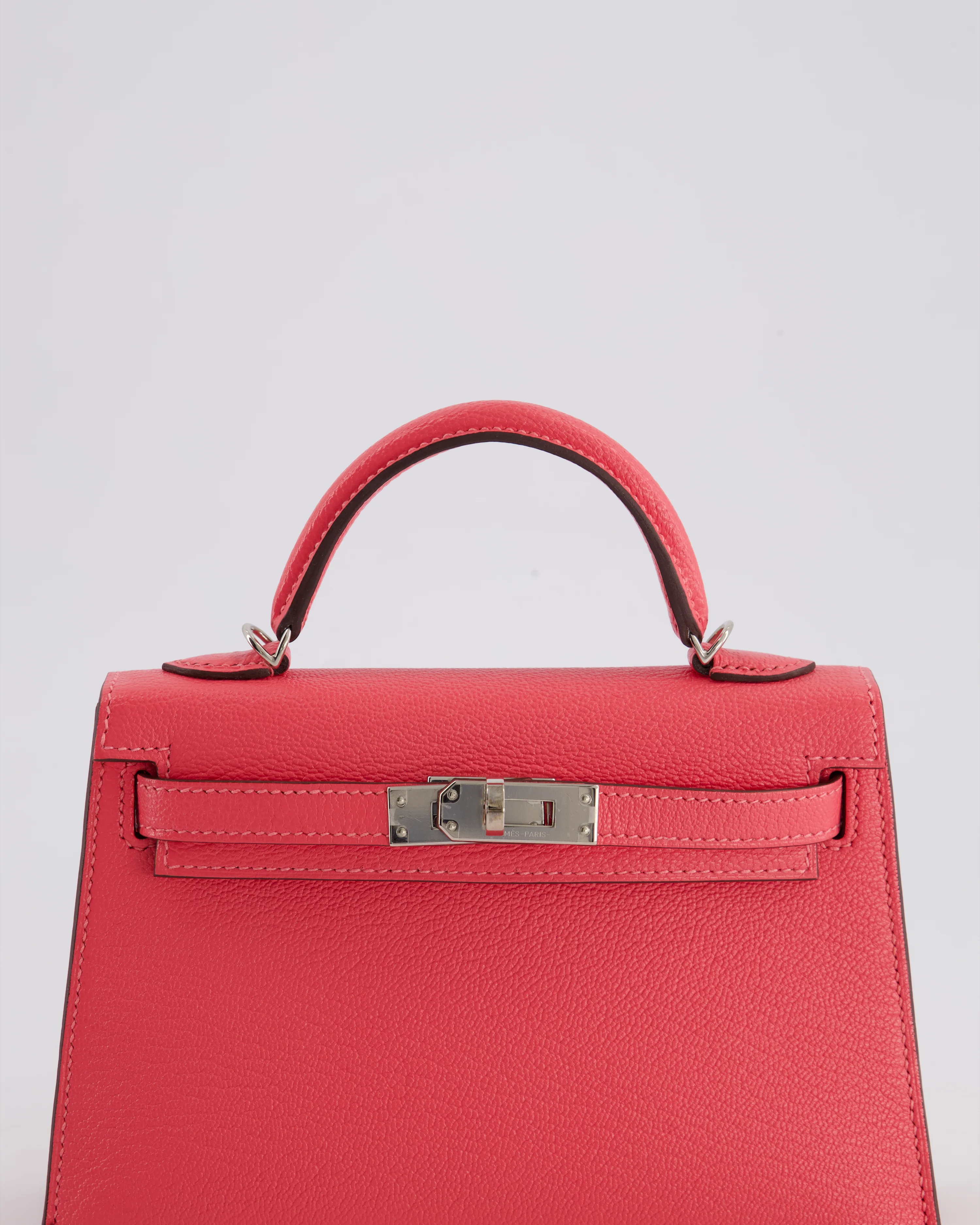*HOT* Hermès Mini Kelly II 20 Bag in Rose Lipstick Chevre Mysore Leather with Palladium Hardware - Image 18