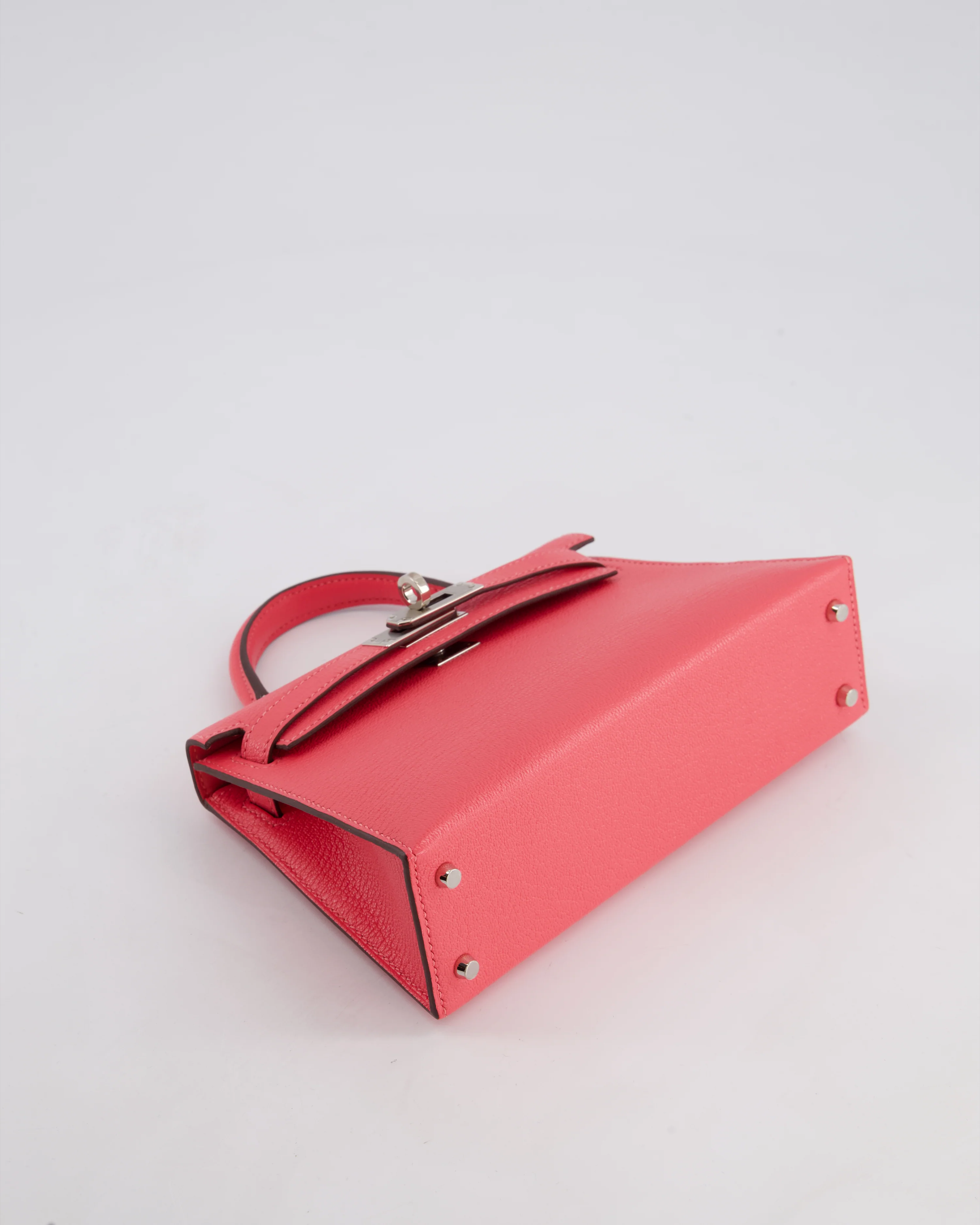 *HOT* Hermès Mini Kelly II 20 Bag in Rose Lipstick Chevre Mysore Leather with Palladium Hardware - Image 19