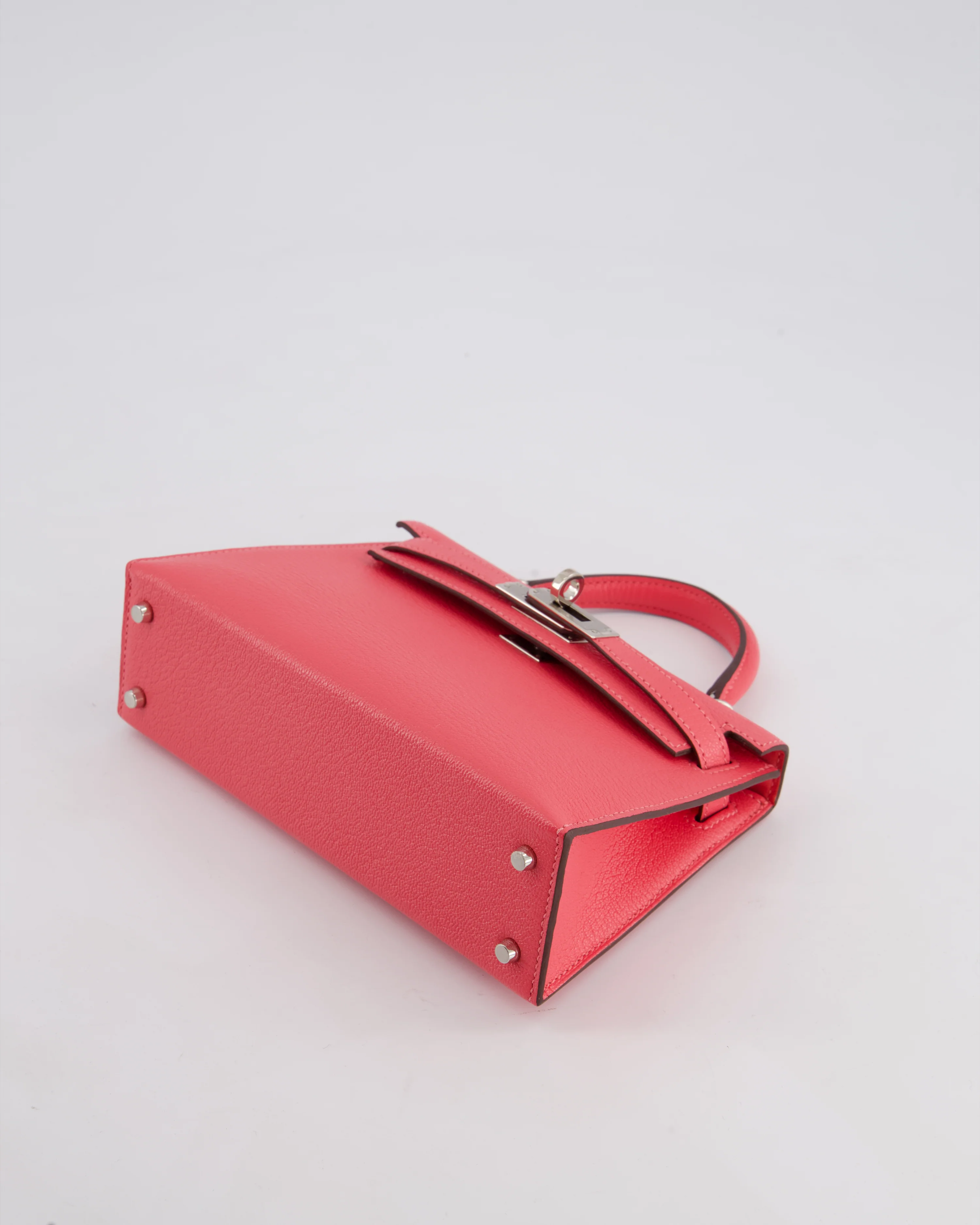 *HOT* Hermès Mini Kelly II 20 Bag in Rose Lipstick Chevre Mysore Leather with Palladium Hardware - Image 21