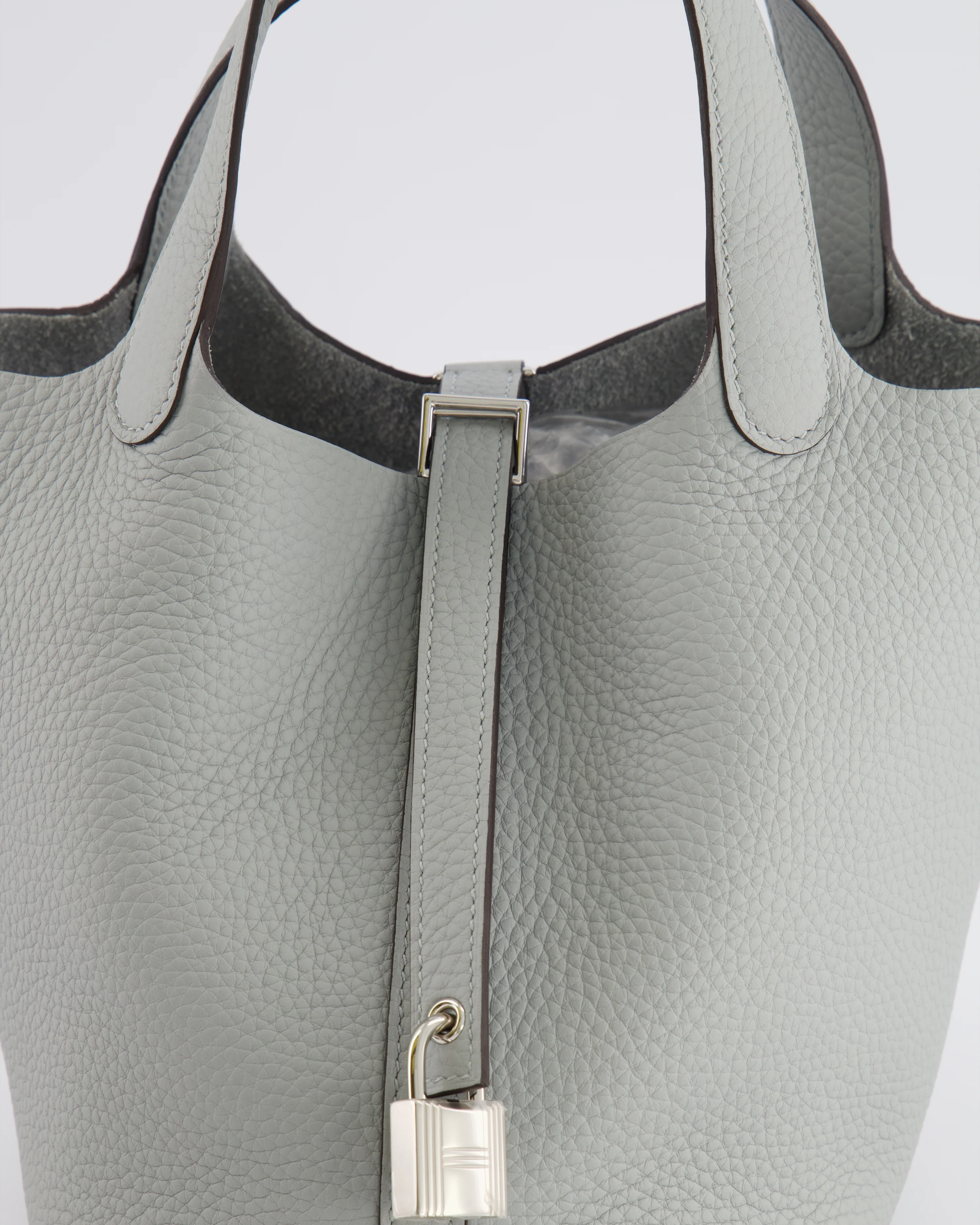 *HOT* Hermès Picotin Lock Bag 18cm in Bleu Glacier Clemence Leather with Palladium Hardware - Image 13