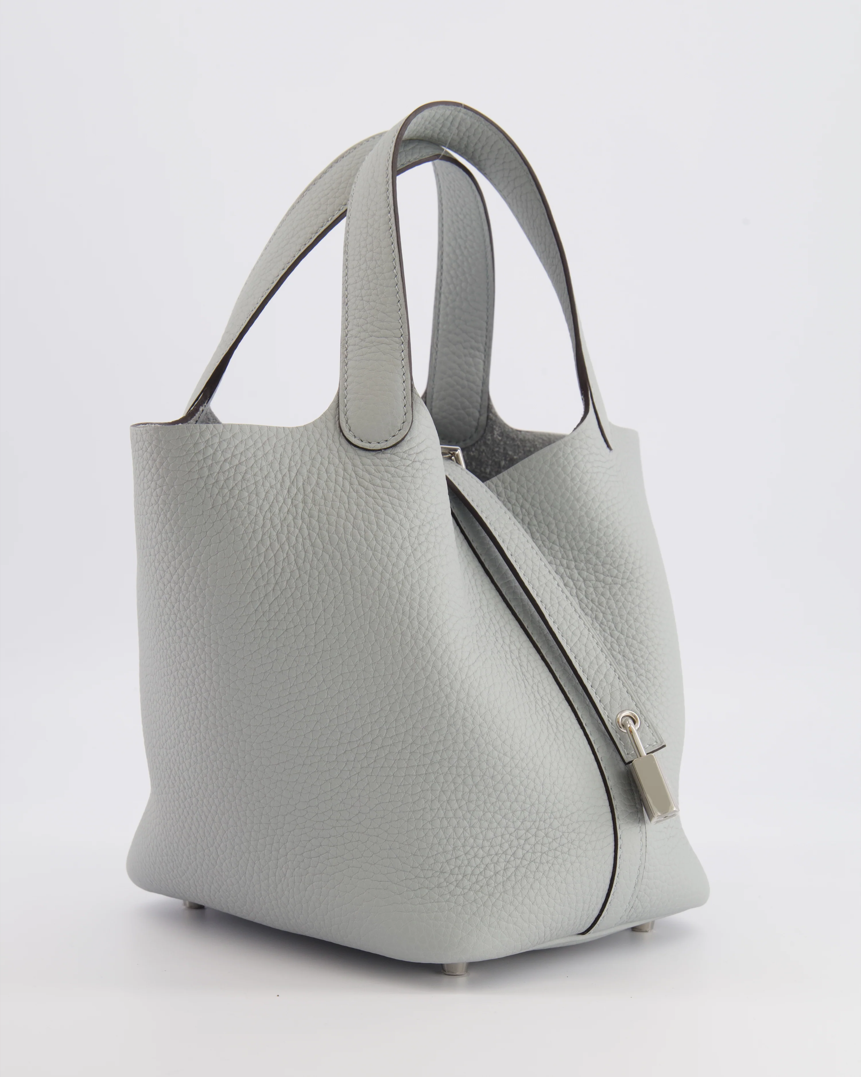 *HOT* Hermès Picotin Lock Bag 18cm in Bleu Glacier Clemence Leather with Palladium Hardware - Image 2