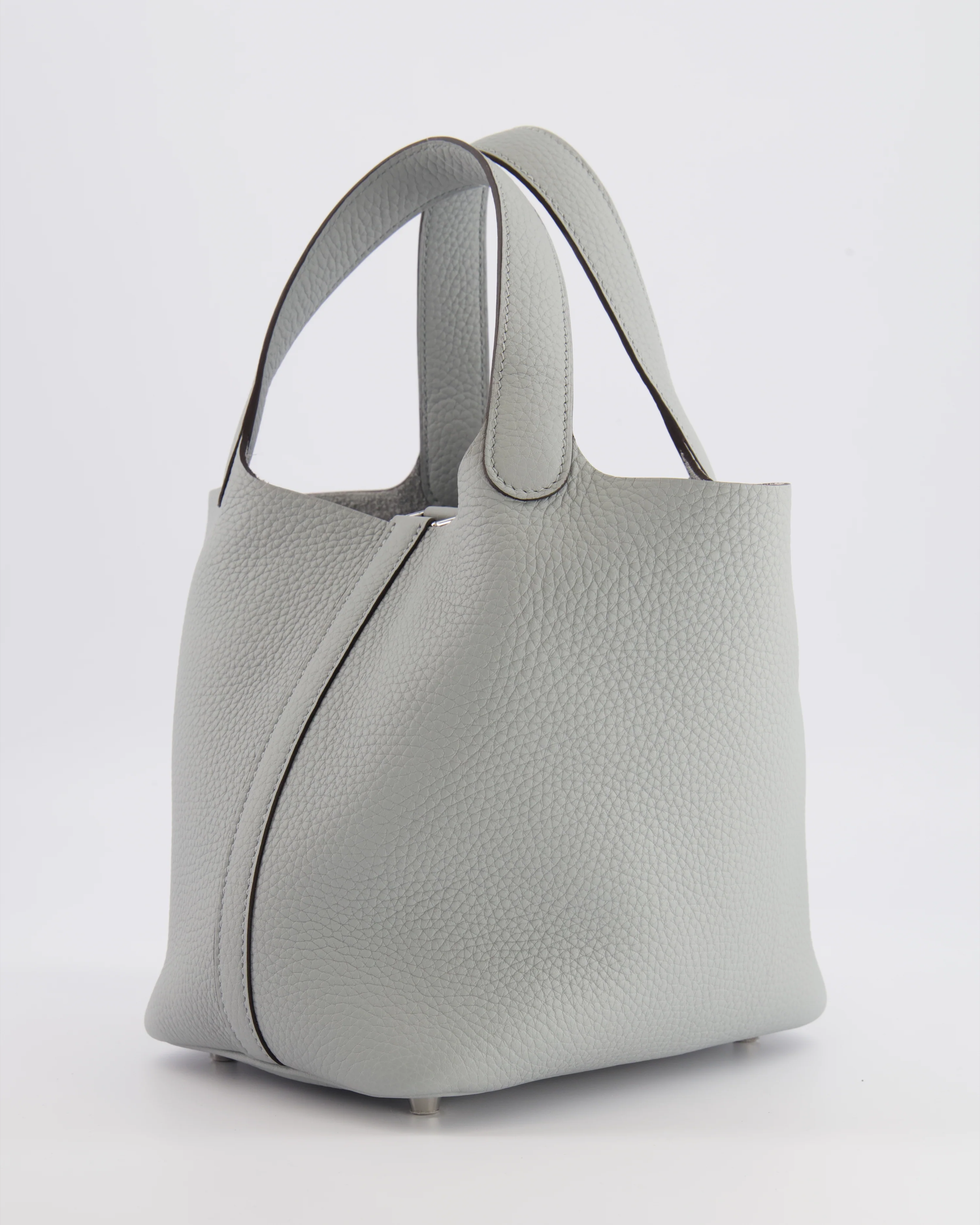 *HOT* Hermès Picotin Lock Bag 18cm in Bleu Glacier Clemence Leather with Palladium Hardware - Image 8