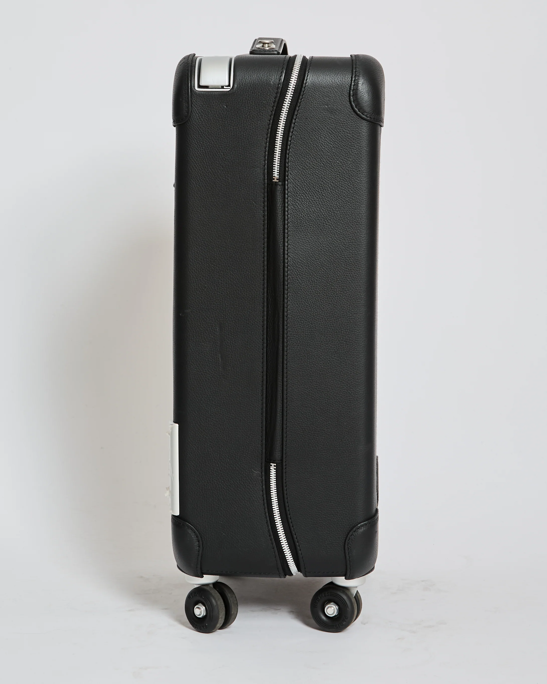 *HOT* Hermès Rolling Mobility Suitcase in Black with Black Clemence Leather Trim and Aluminium Hardware - Image 3