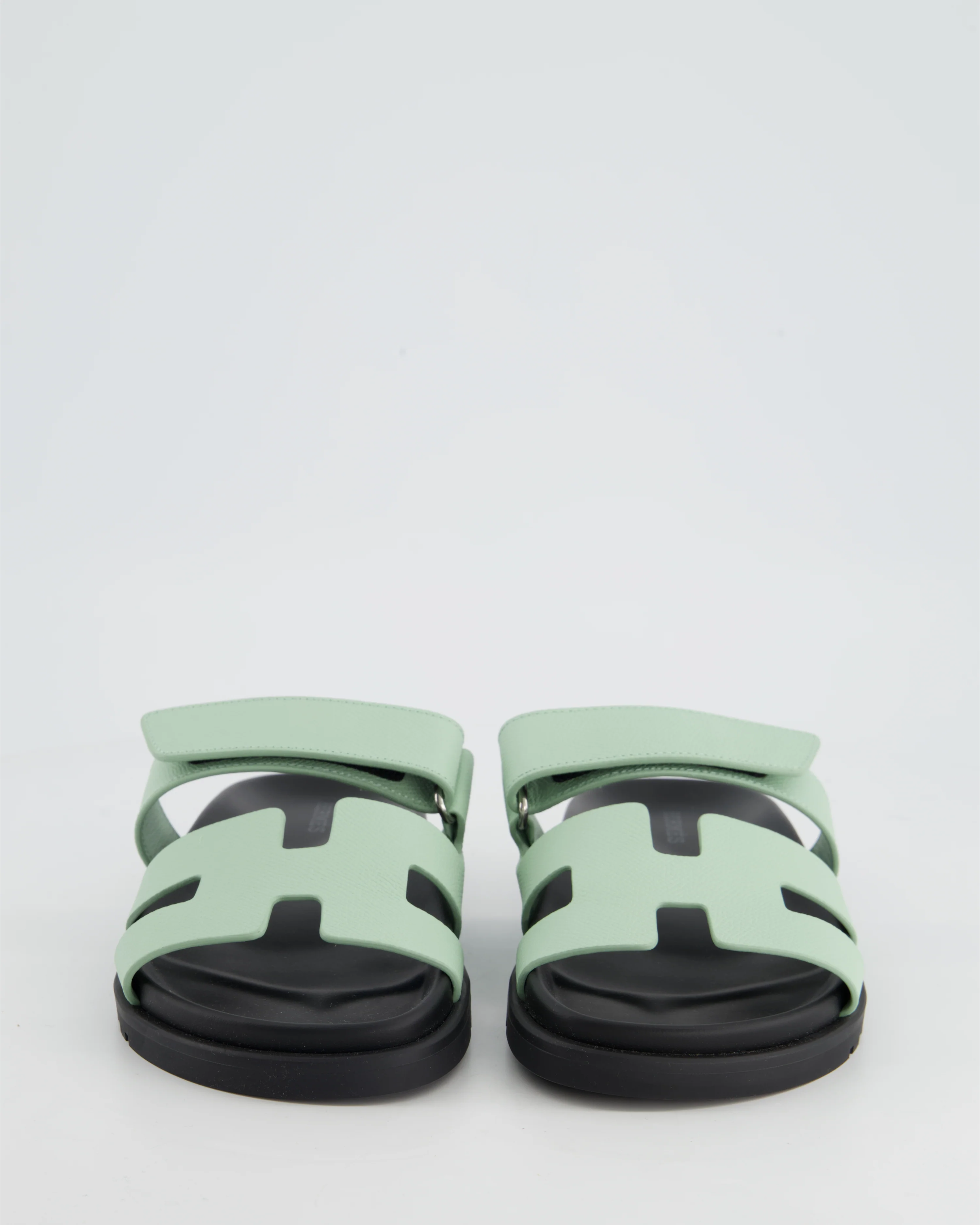 *HOT COLOUR* Hermès Vert Jade Epsom Leather Chypre Sandals Size EU 35.5 - Image 4