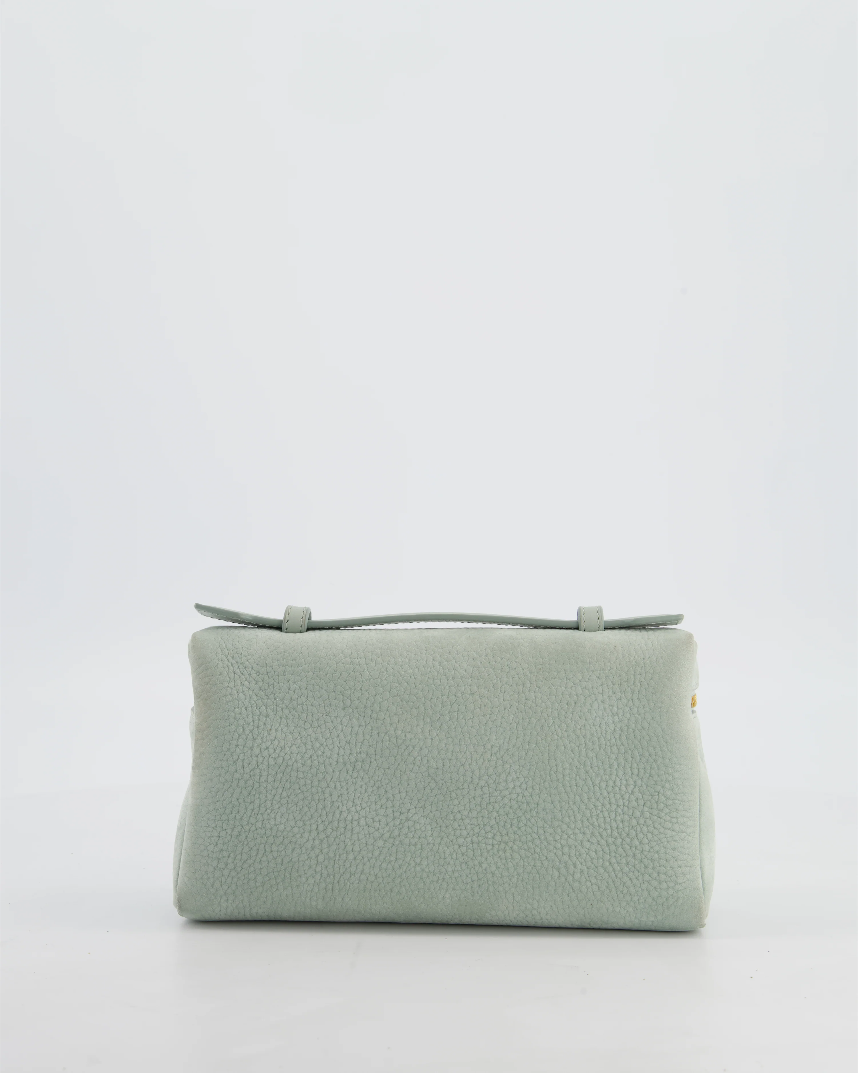 *HOT* Loro Piana Pale Blue Nubuck Leather L19 Extra Pocket Pouch Bag with Gold Hardware - Image 6