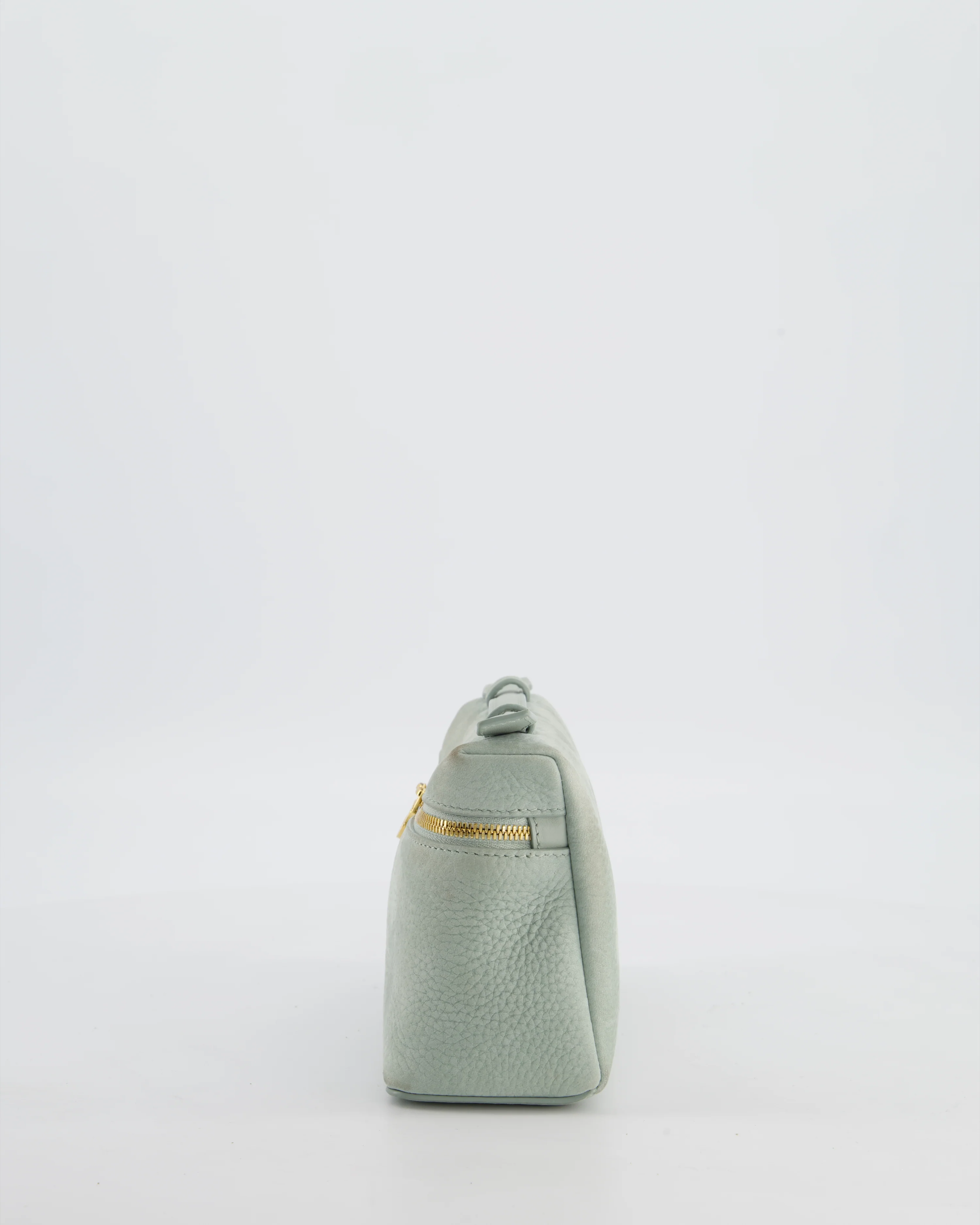 *HOT* Loro Piana Pale Blue Nubuck Leather L19 Extra Pocket Pouch Bag with Gold Hardware - Image 8