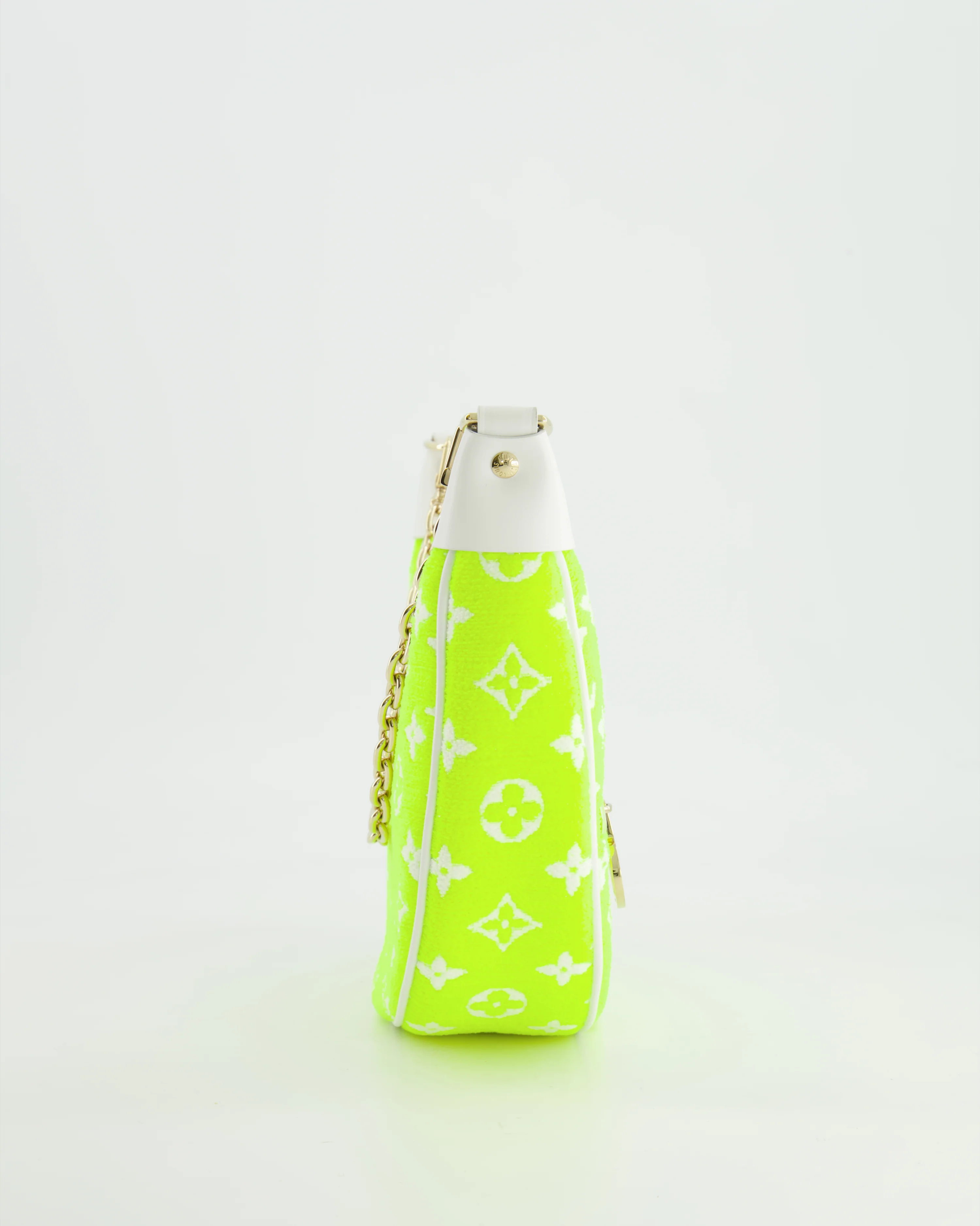 *HOT* Louis Vuitton Neon Yellow Jacquard  Monogram Loop Bag with Champagne Gold Hardware - Image 10