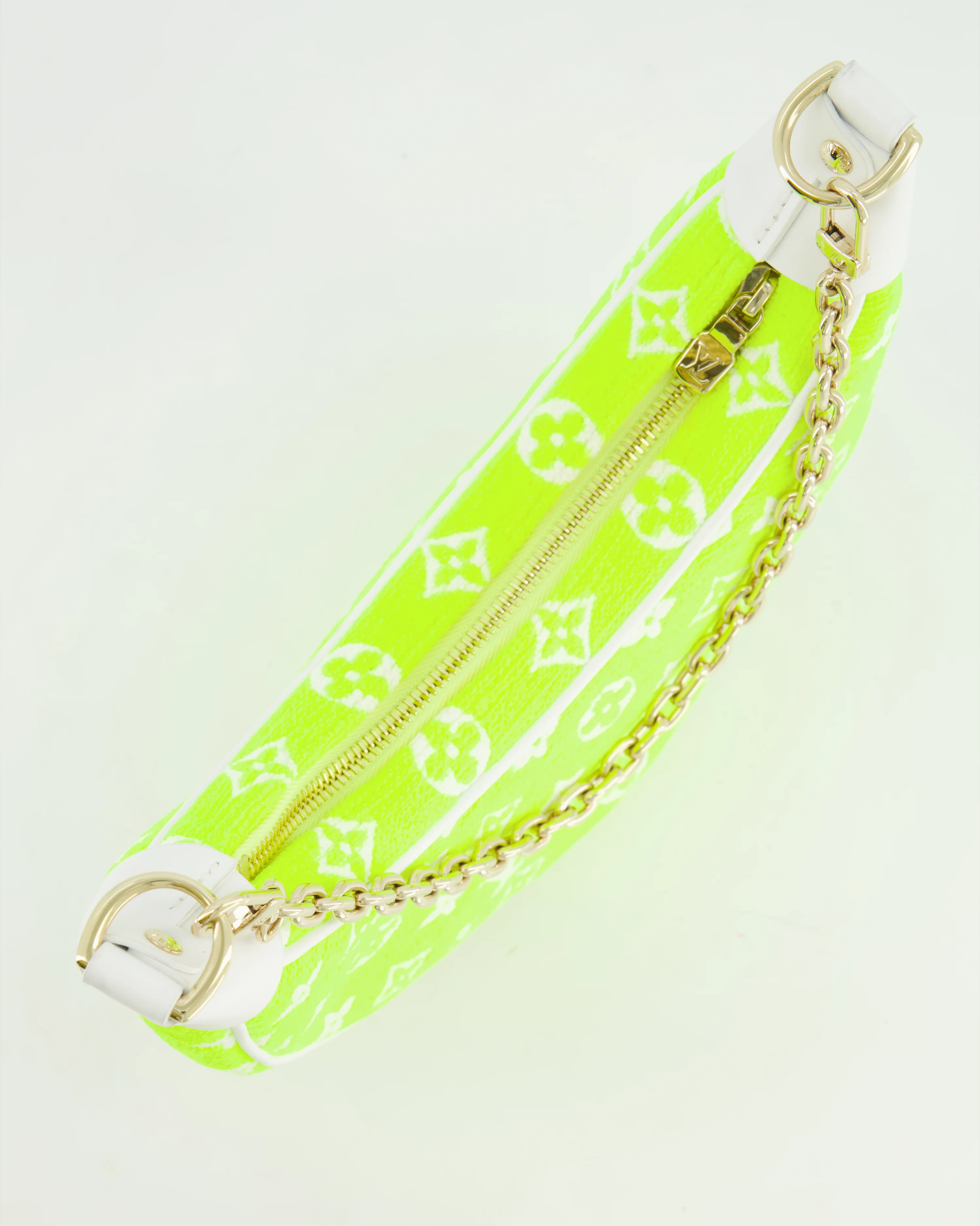 *HOT* Louis Vuitton Neon Yellow Jacquard  Monogram Loop Bag with Champagne Gold Hardware - Image 17