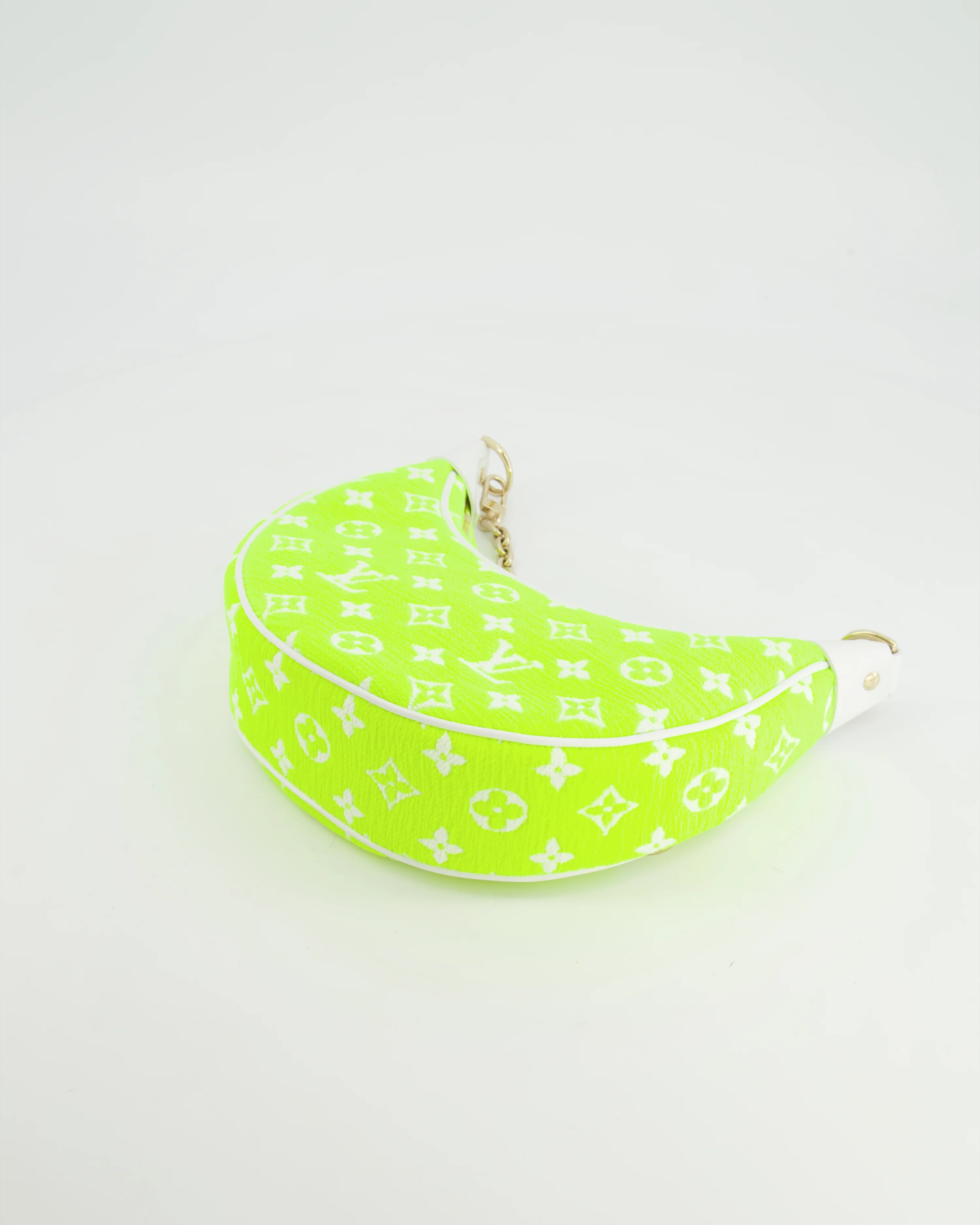 *HOT* Louis Vuitton Neon Yellow Jacquard  Monogram Loop Bag with Champagne Gold Hardware - Image 20