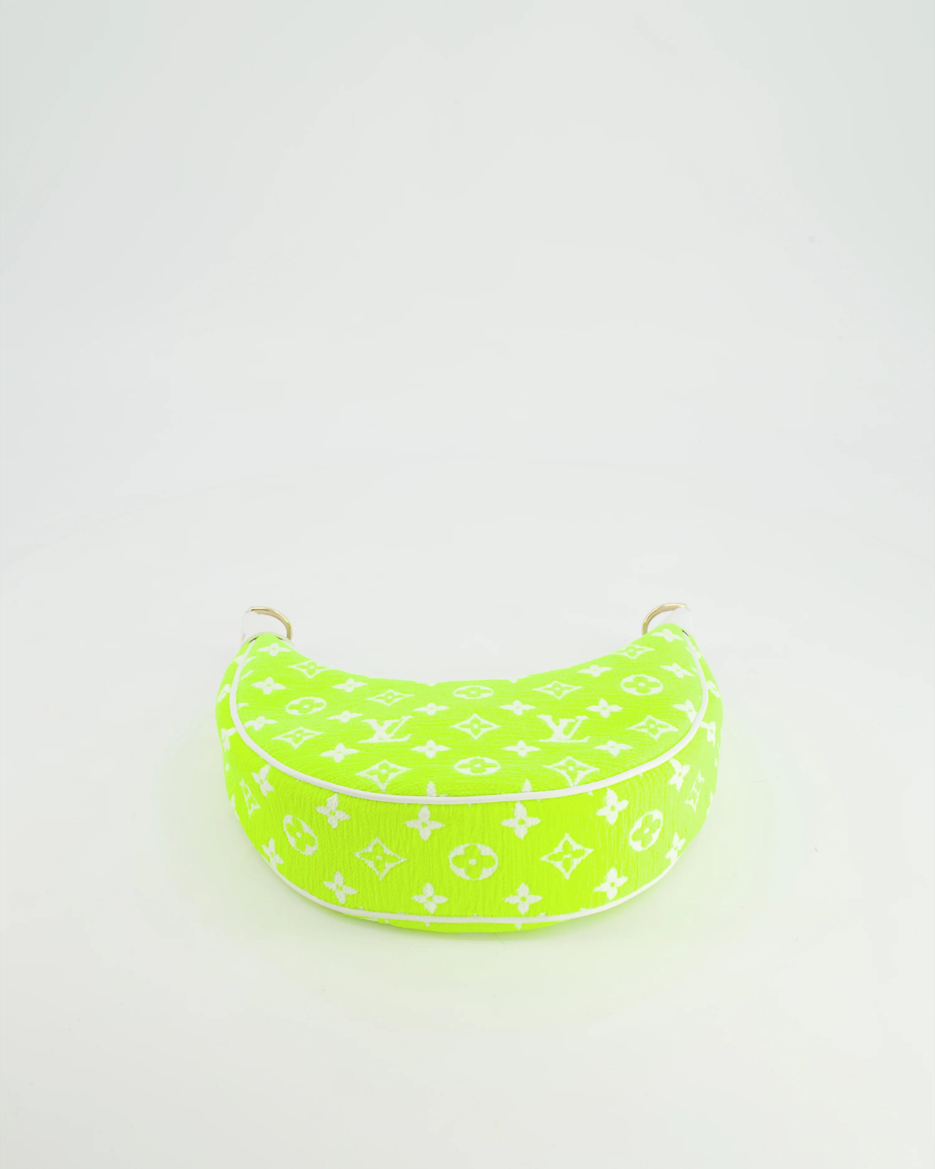 *HOT* Louis Vuitton Neon Yellow Jacquard  Monogram Loop Bag with Champagne Gold Hardware - Image 21
