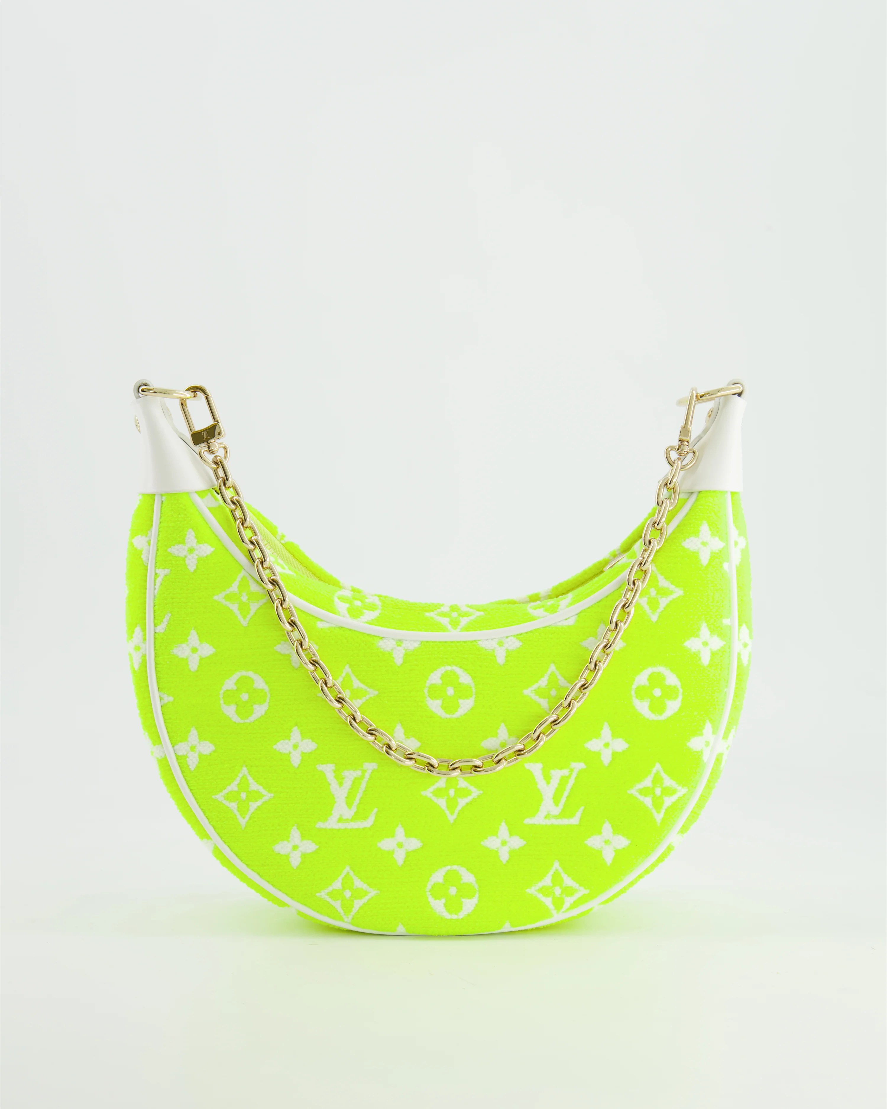 *HOT* Louis Vuitton Neon Yellow Jacquard  Monogram Loop Bag with Champagne Gold Hardware - Image 4