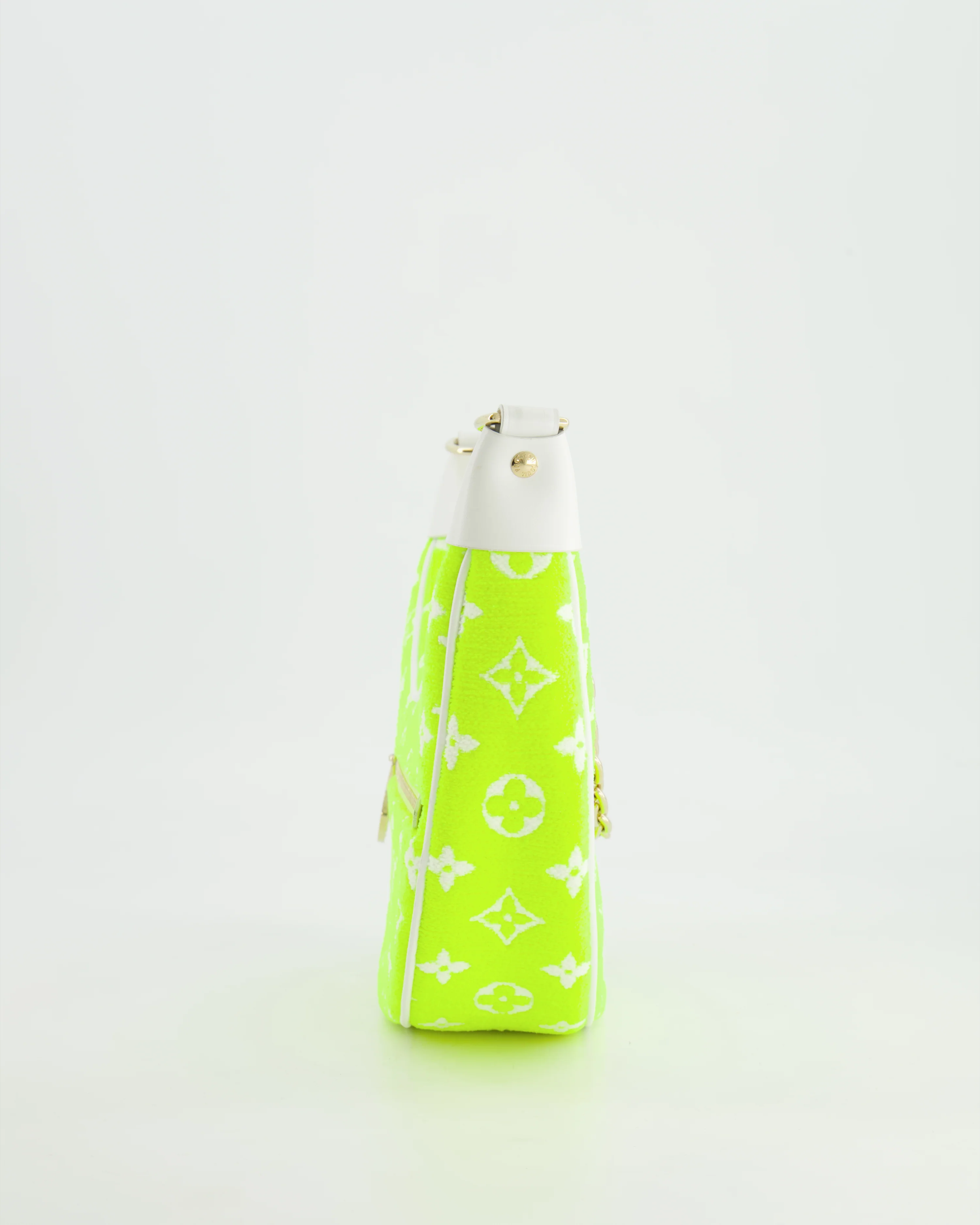 *HOT* Louis Vuitton Neon Yellow Jacquard  Monogram Loop Bag with Champagne Gold Hardware - Image 6