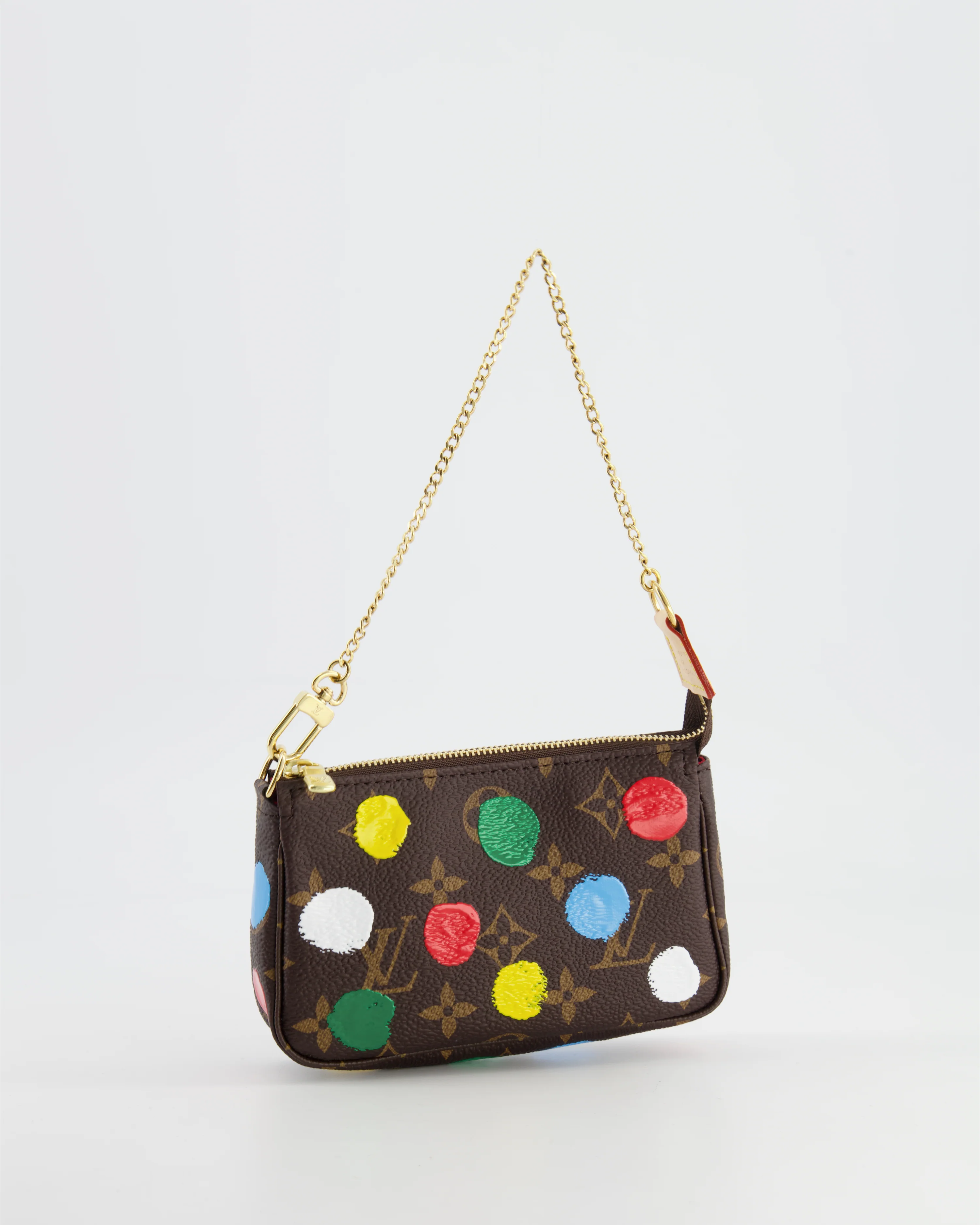 *HOT* Louis Vuitton X Yayoi Kusama Mini Pochette Bag in Monogram Canvas - Image 10