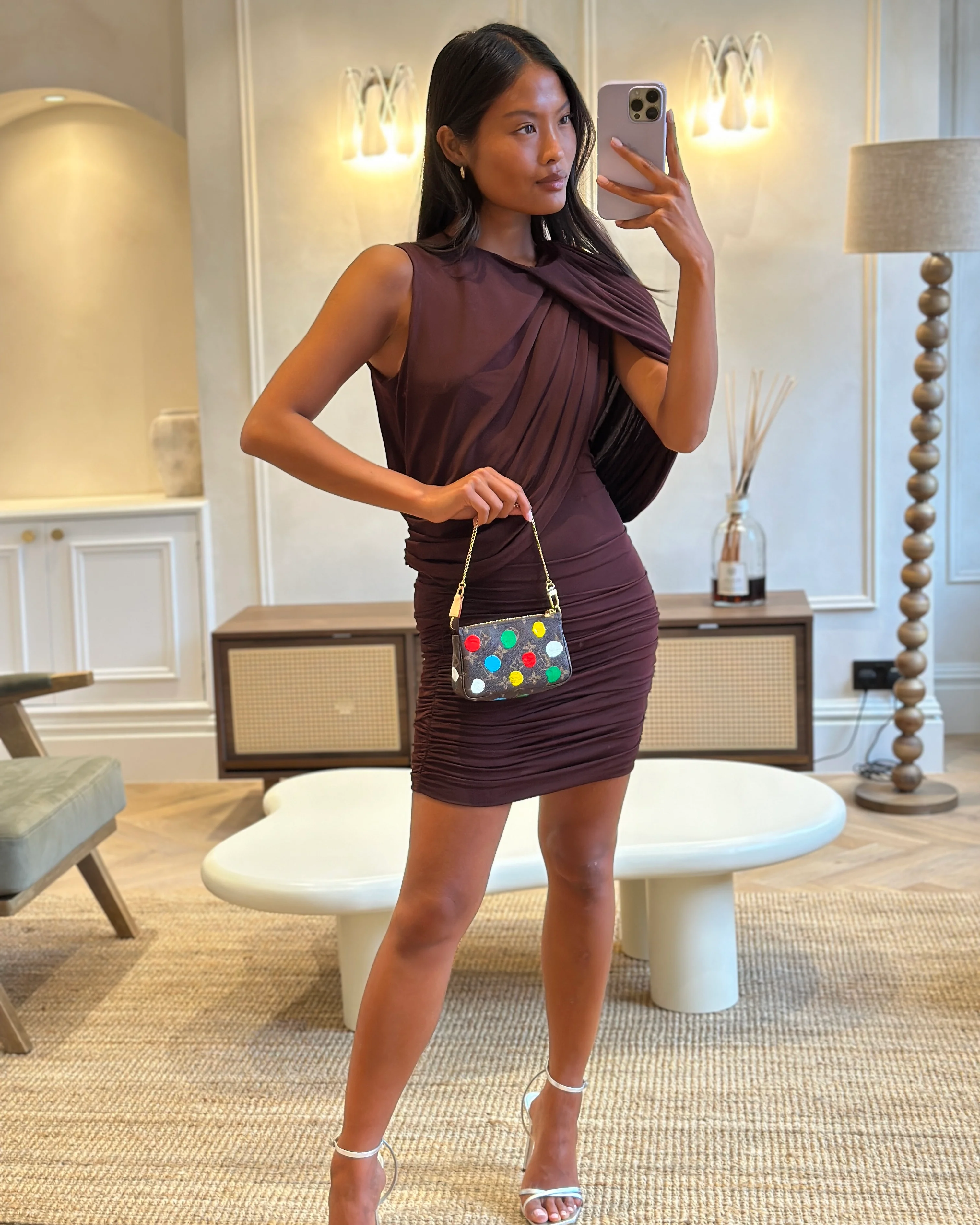 *HOT* Louis Vuitton X Yayoi Kusama Mini Pochette Bag in Monogram Canvas - Image 3