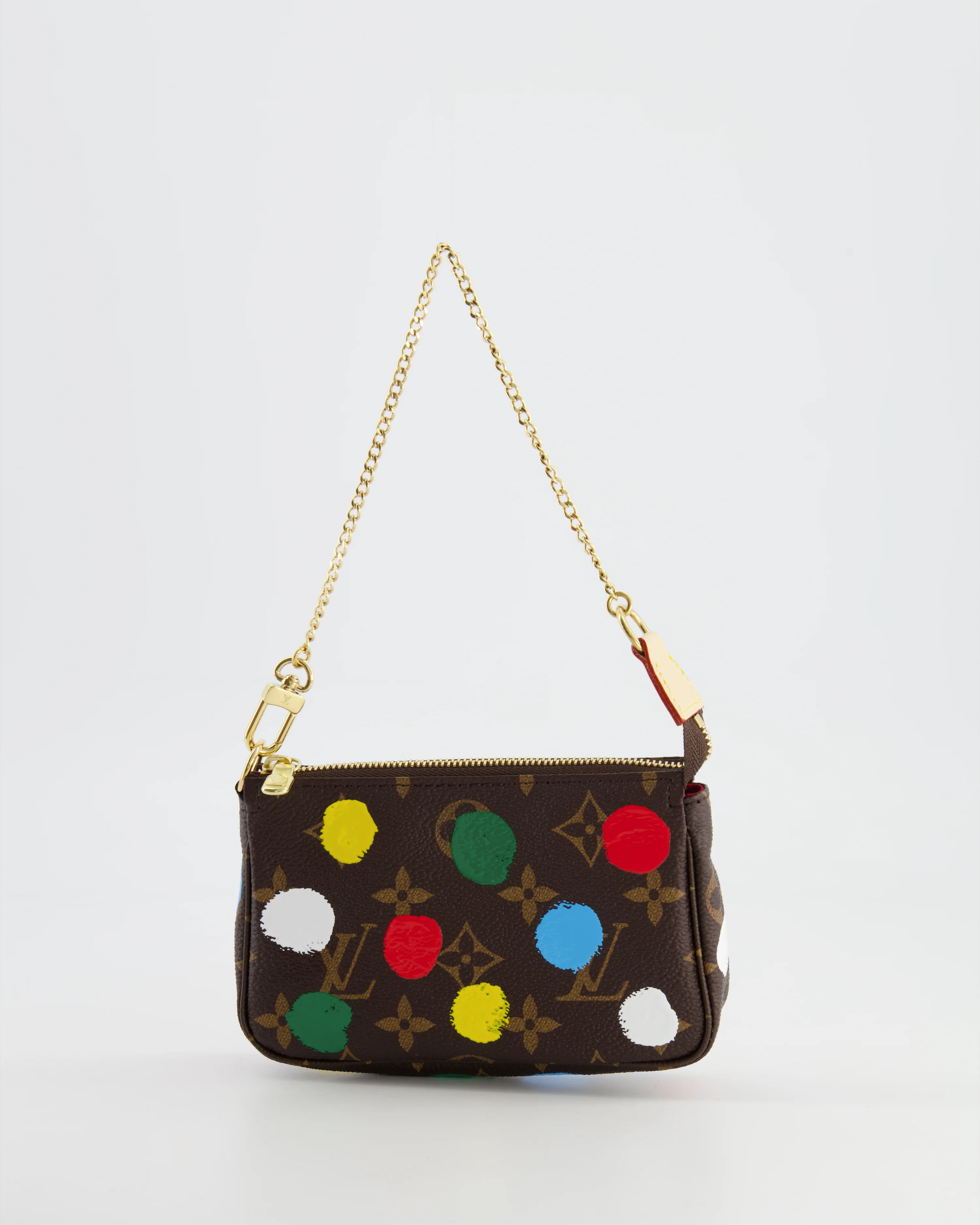 *HOT* Louis Vuitton X Yayoi Kusama Mini Pochette Bag in Monogram Canvas - Image 4