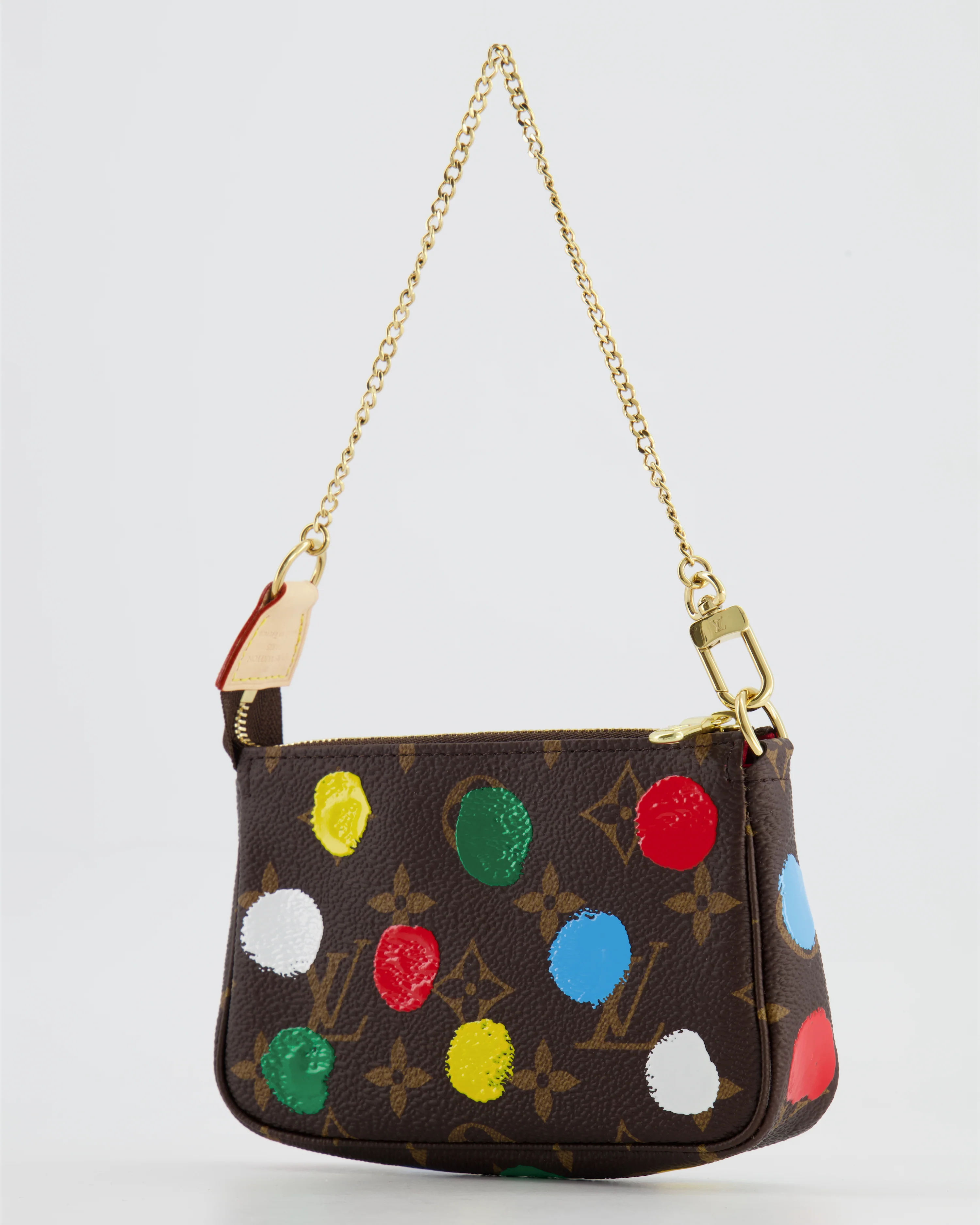 *HOT* Louis Vuitton X Yayoi Kusama Mini Pochette Bag in Monogram Canvas - Image 5