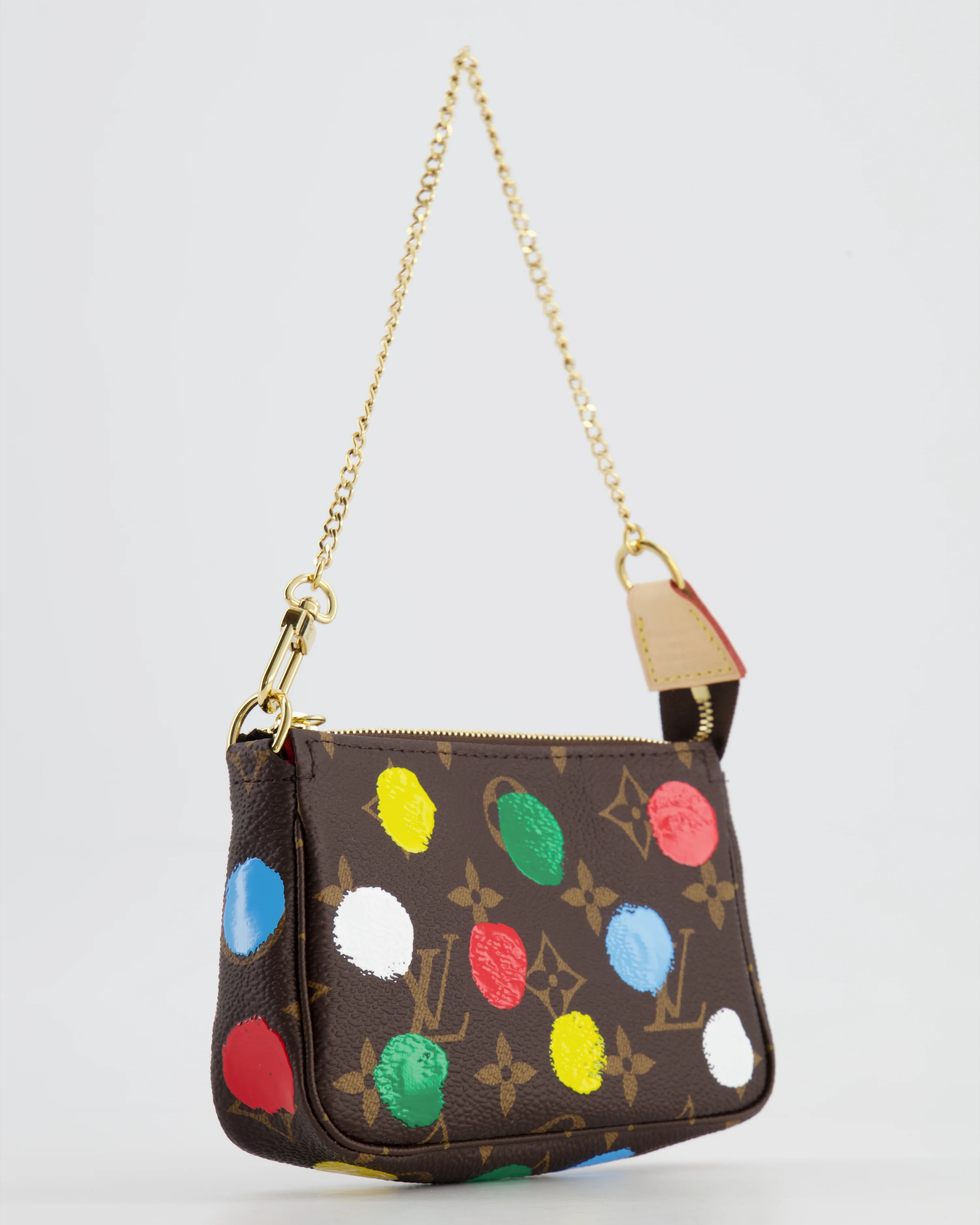 *HOT* Louis Vuitton X Yayoi Kusama Mini Pochette Bag in Monogram Canvas - Image 6