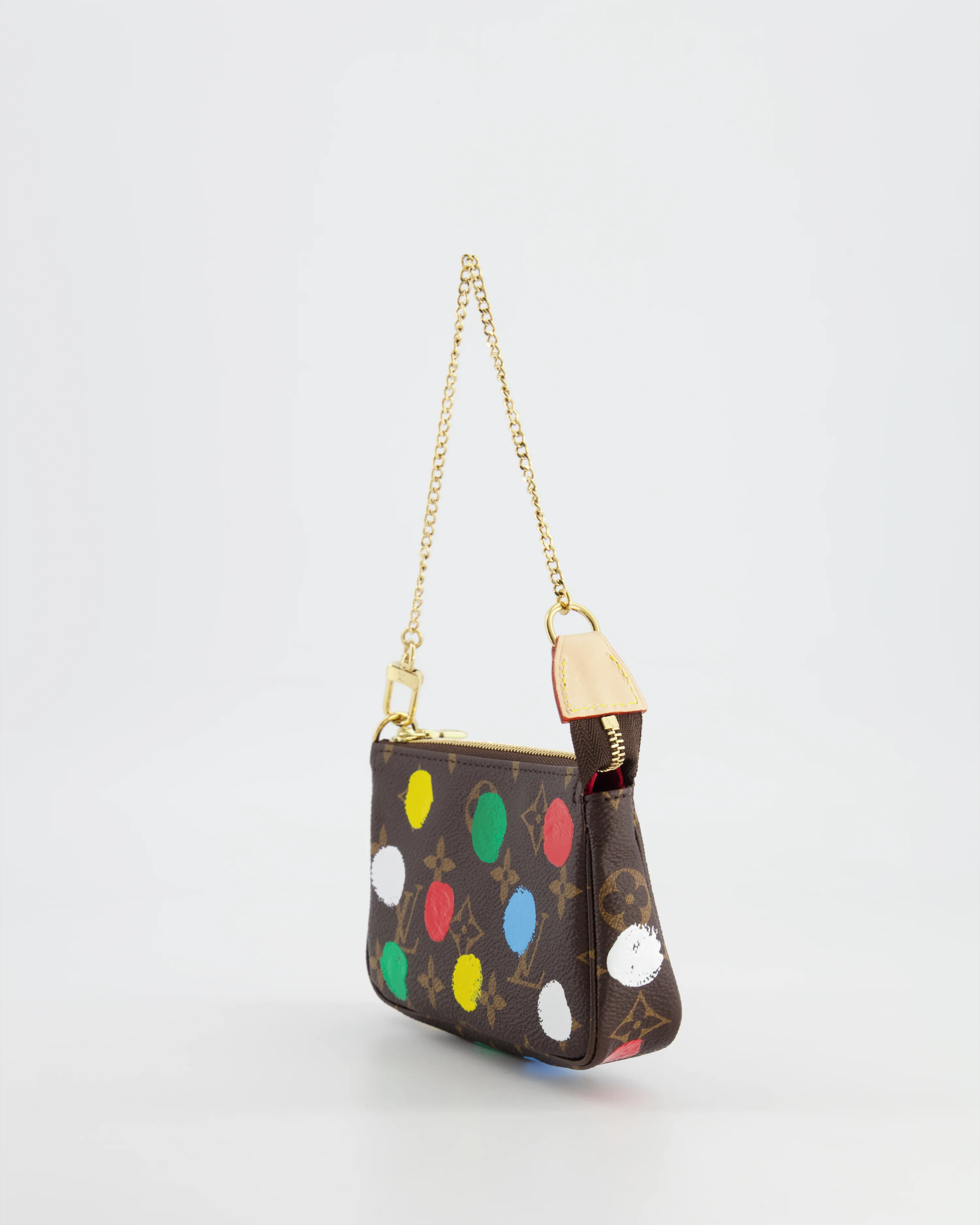 *HOT* Louis Vuitton X Yayoi Kusama Mini Pochette Bag in Monogram Canvas - Image 7