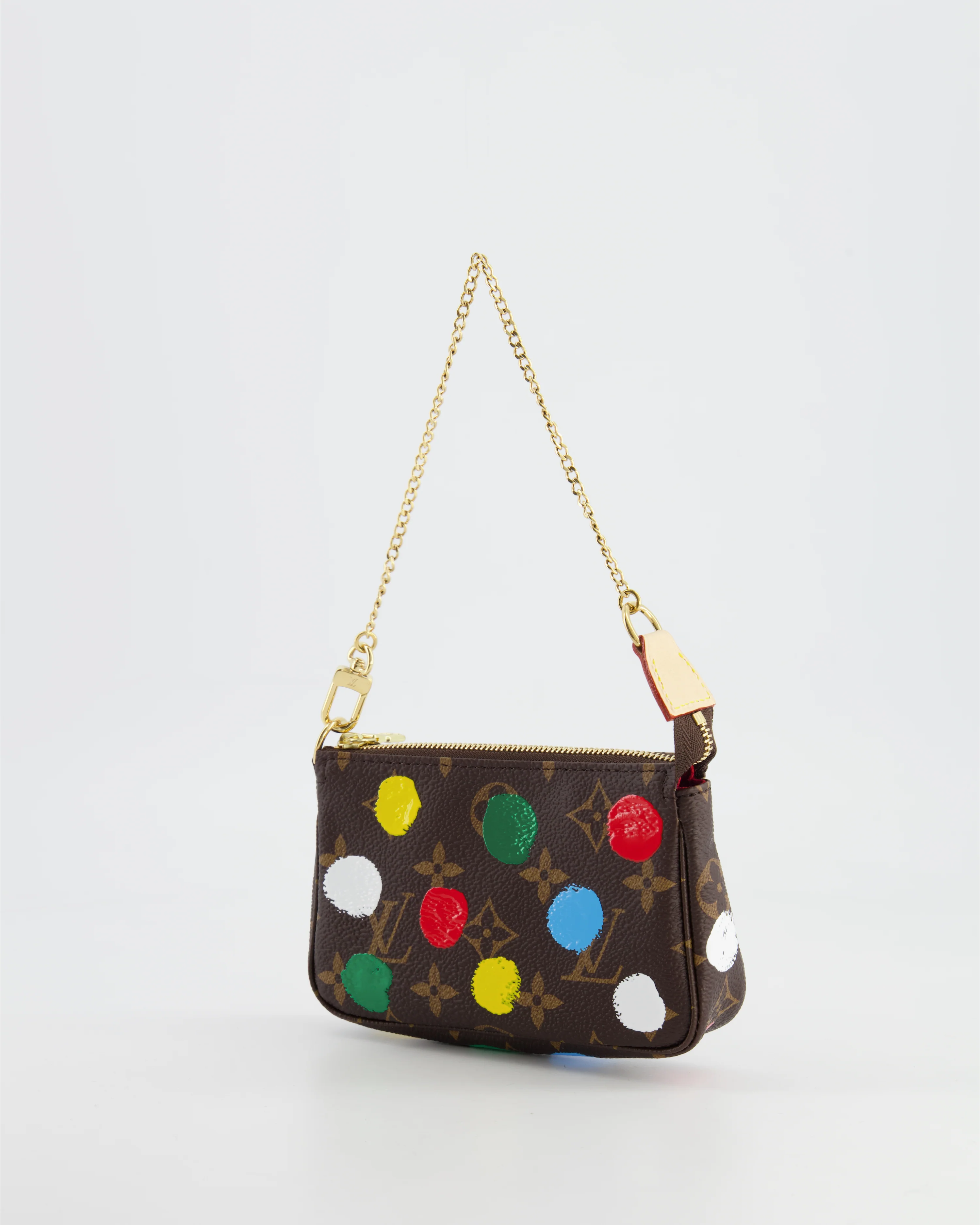 *HOT* Louis Vuitton X Yayoi Kusama Mini Pochette Bag in Monogram Canvas - Image 8