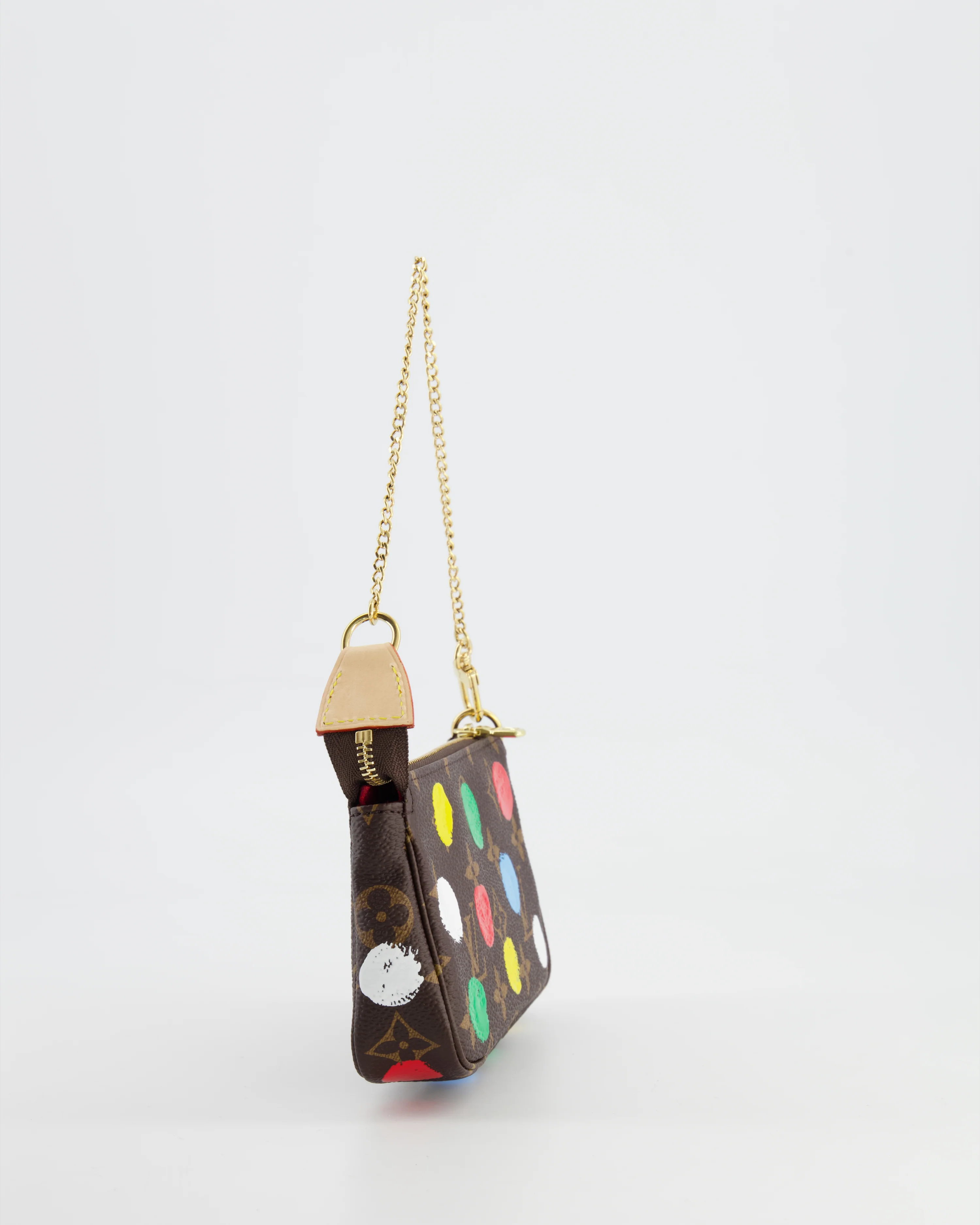 *HOT* Louis Vuitton X Yayoi Kusama Mini Pochette Bag in Monogram Canvas - Image 9