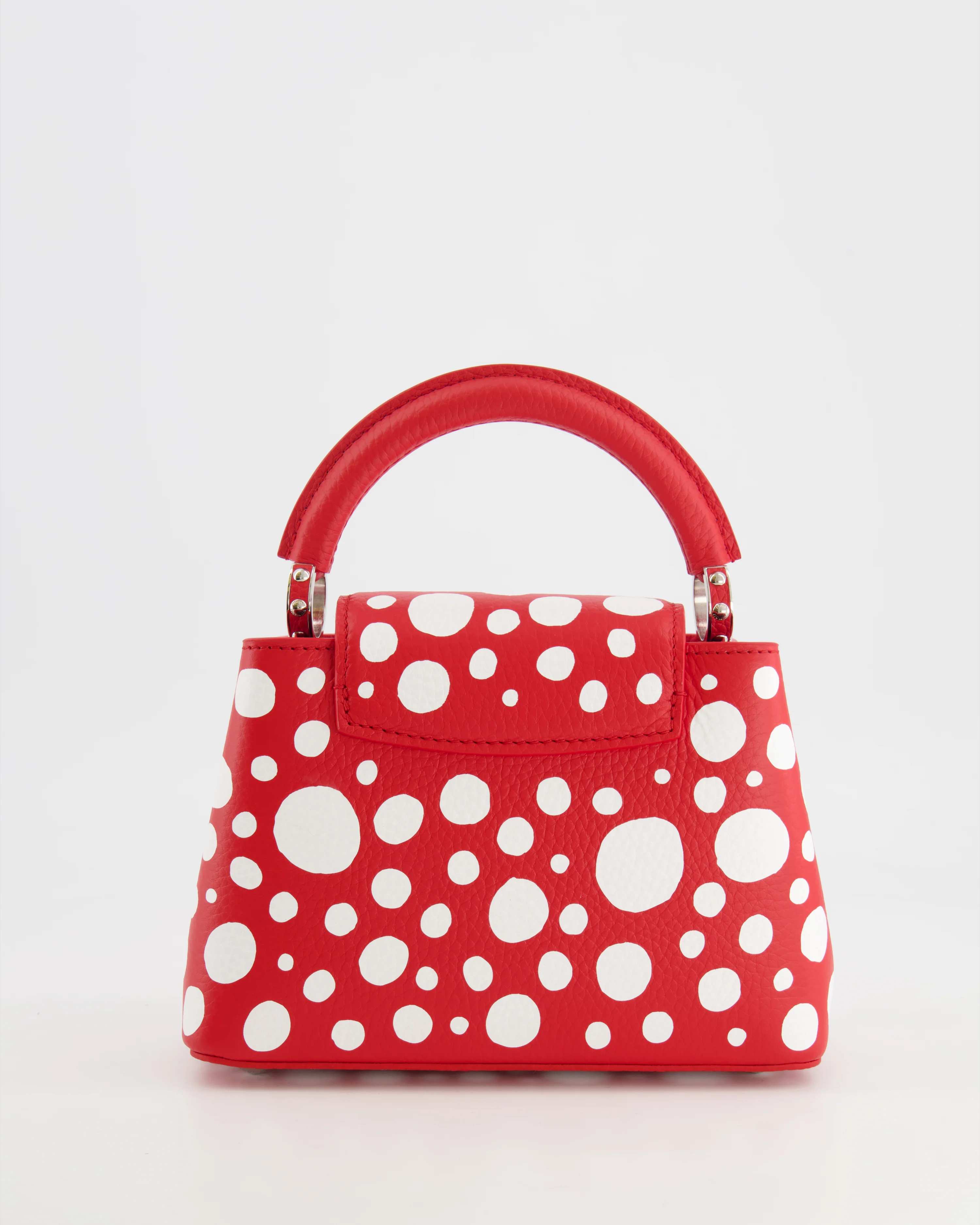 *HOT* Louis Vuitton X Yayoi Kusama Red and White Mini Capucines Bag with Silver Hardware - Image 7