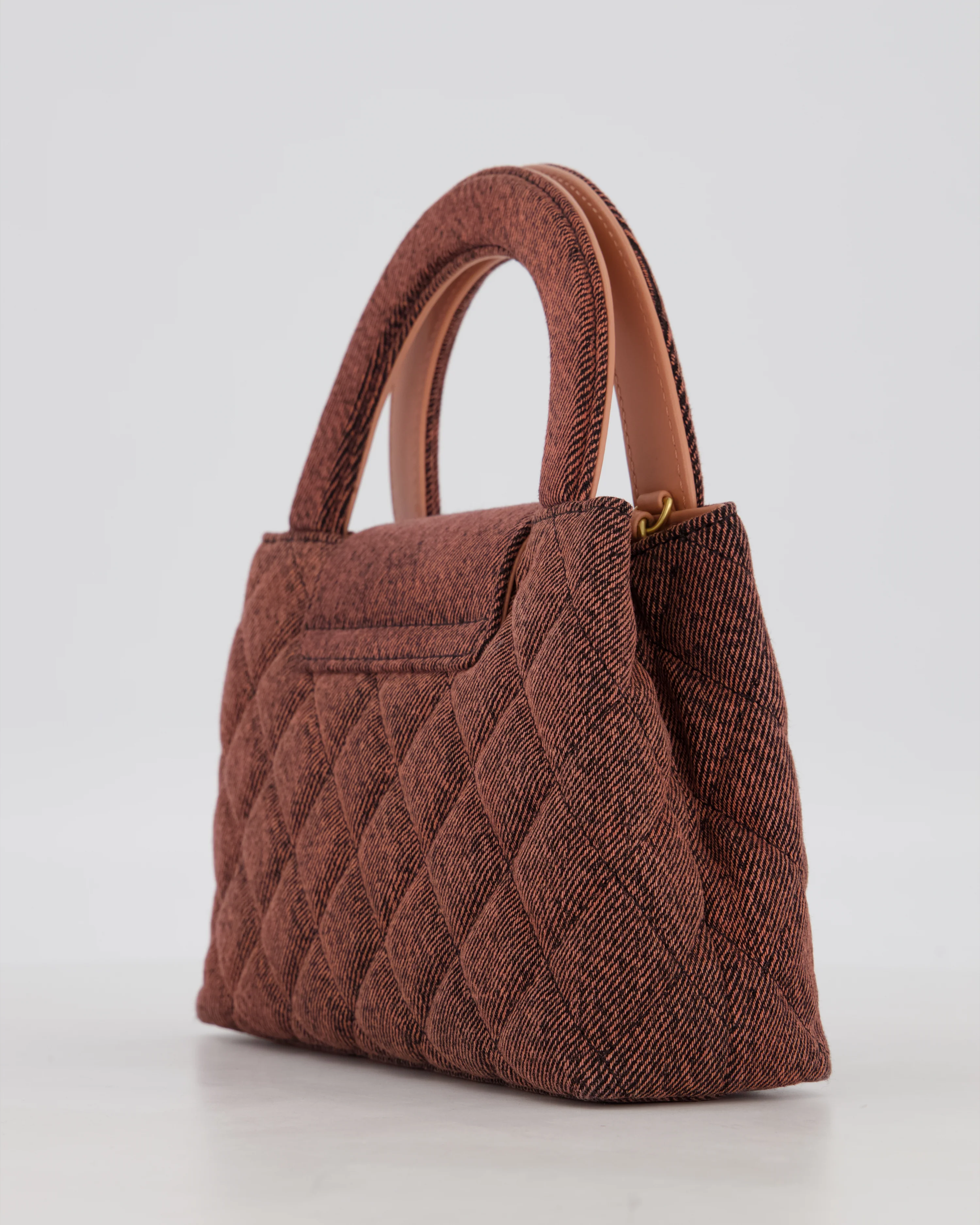 Chanel Dark Pink Small Mini Kelly Shopping Bag in Denim with Brushed Gold Hardware - Image 14