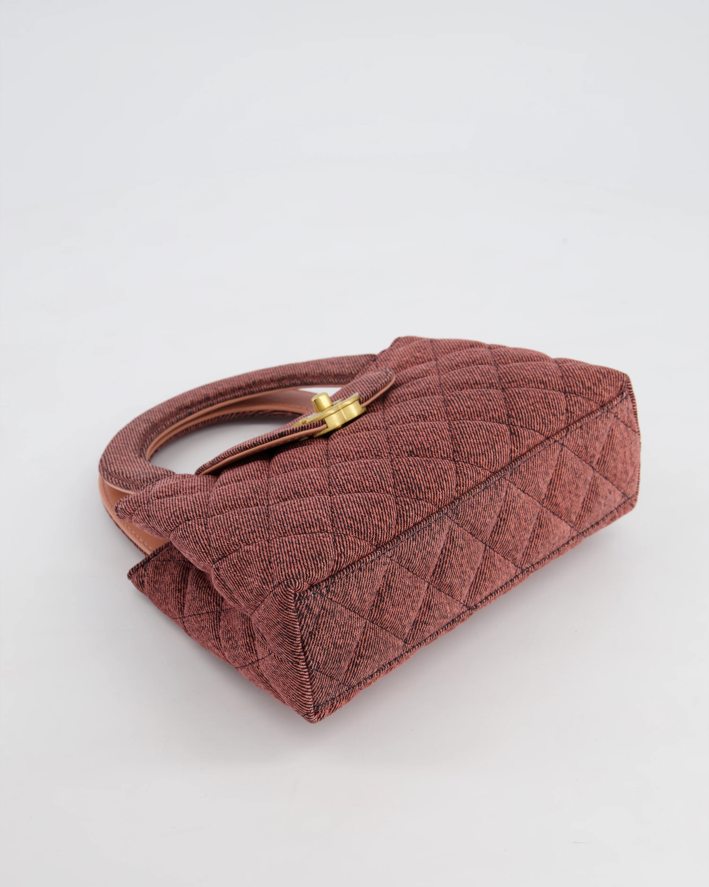 Chanel Dark Pink Small Mini Kelly Shopping Bag in Denim with Brushed Gold Hardware - Image 19