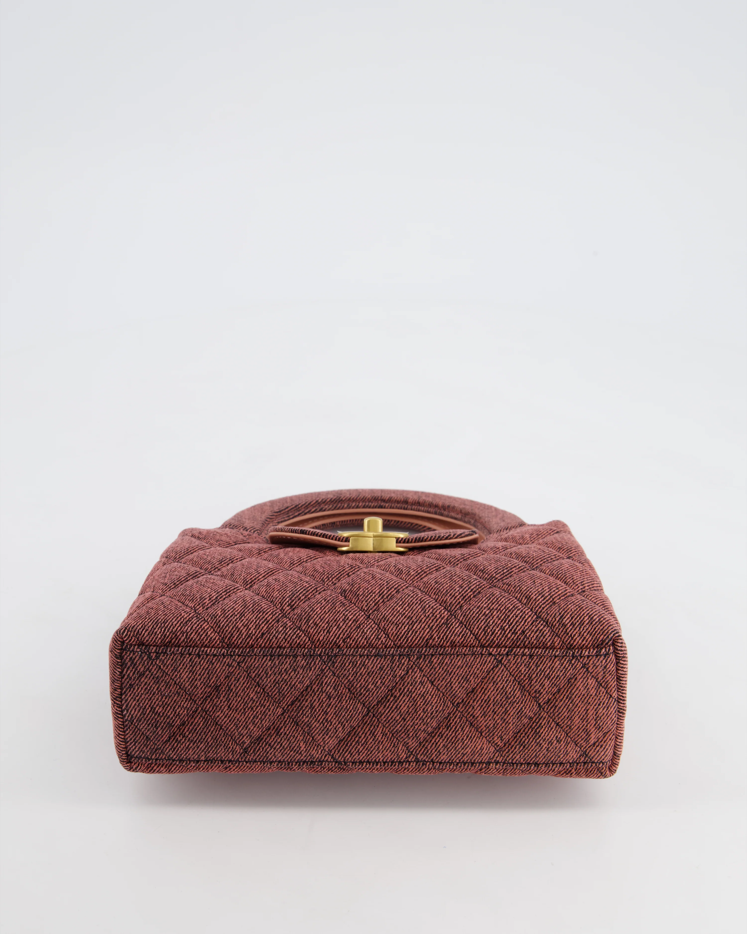 Chanel Dark Pink Small Mini Kelly Shopping Bag in Denim with Brushed Gold Hardware - Image 20