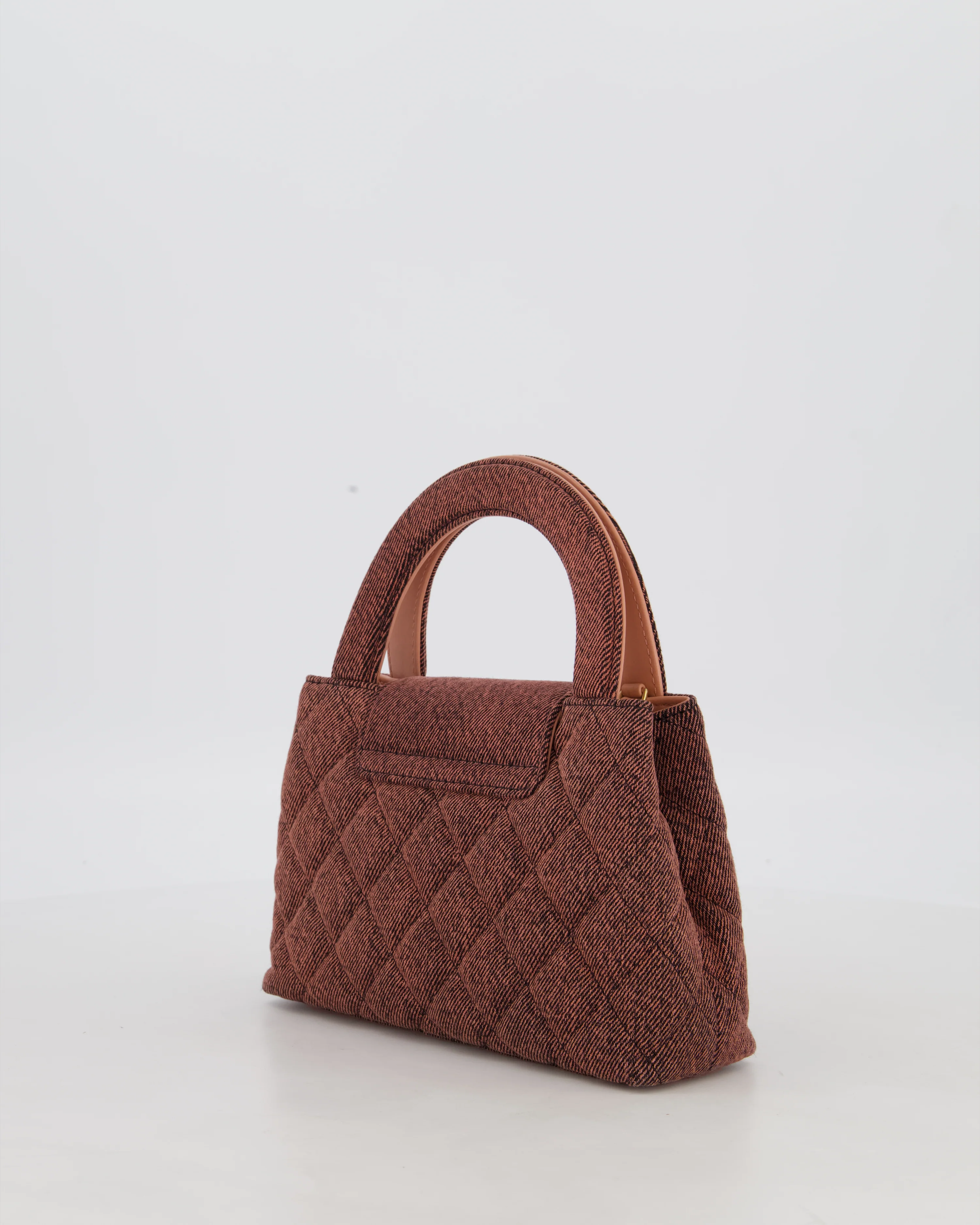 Chanel Dark Pink Small Mini Kelly Shopping Bag in Denim with Brushed Gold Hardware - Image 7