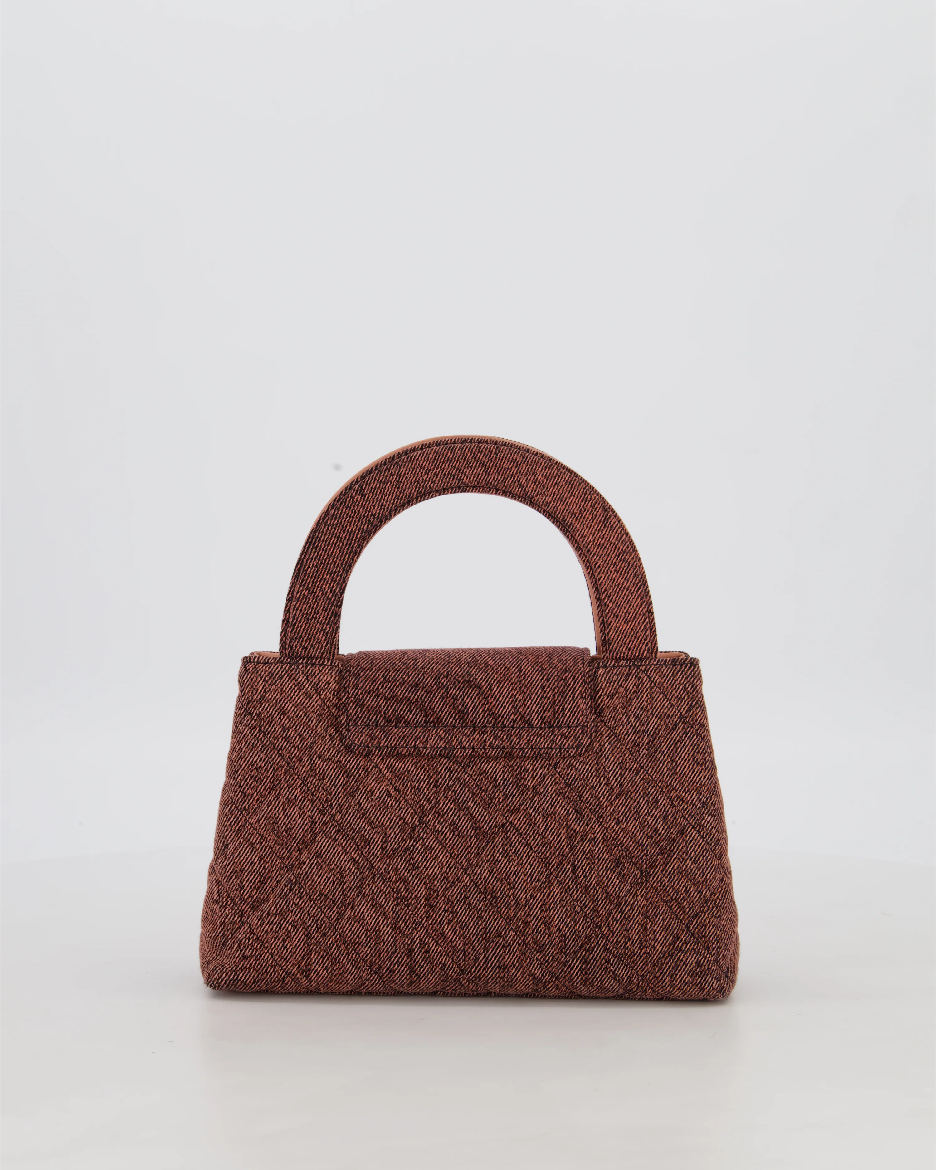 Chanel Dark Pink Small Mini Kelly Shopping Bag in Denim with Brushed Gold Hardware - Image 8