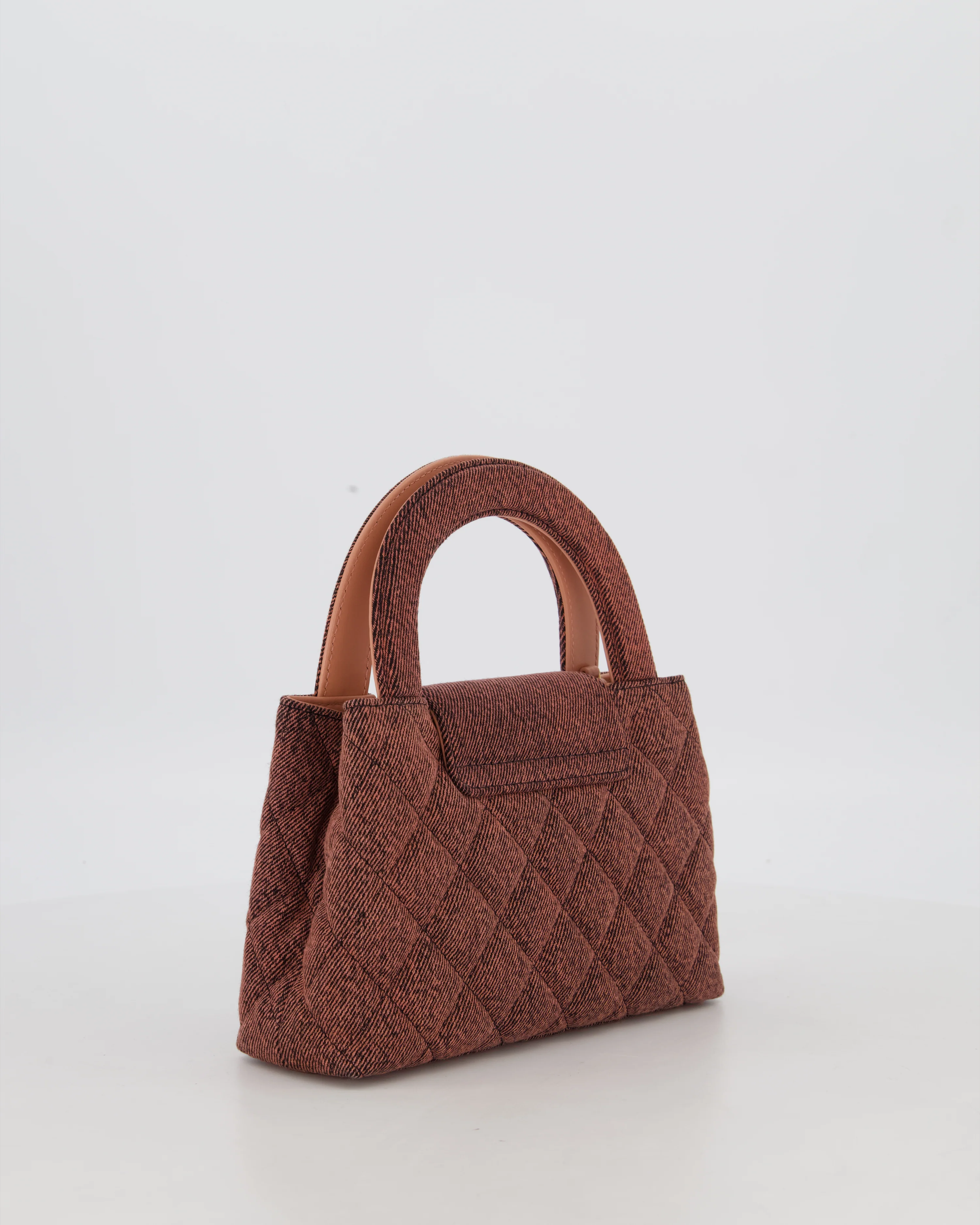 Chanel Dark Pink Small Mini Kelly Shopping Bag in Denim with Brushed Gold Hardware - Image 9
