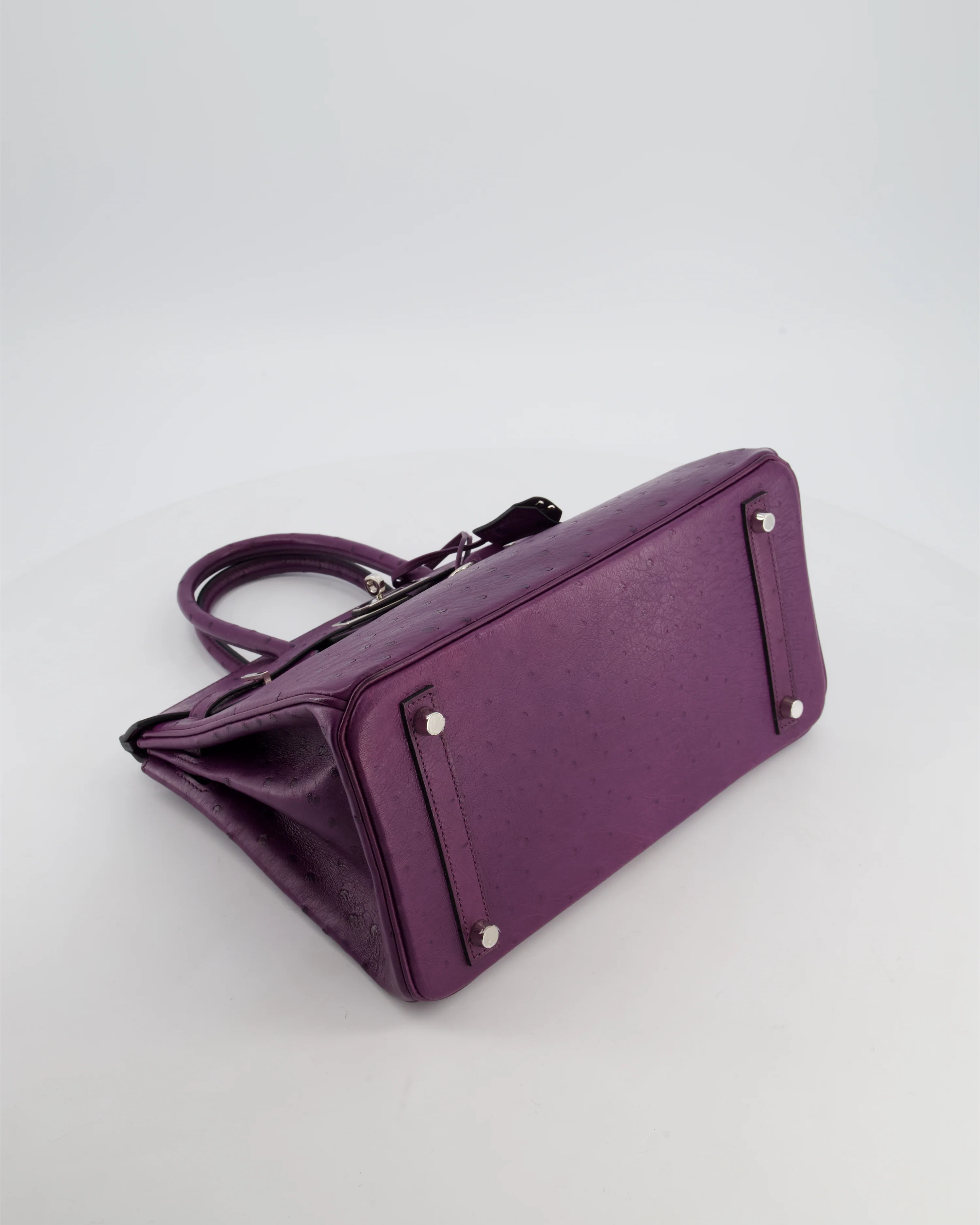 *HOT & RARE* Hermès Birkin 30 Retourne Bag in Violine Ostrich Leather with Palladium Hardware - Image 17