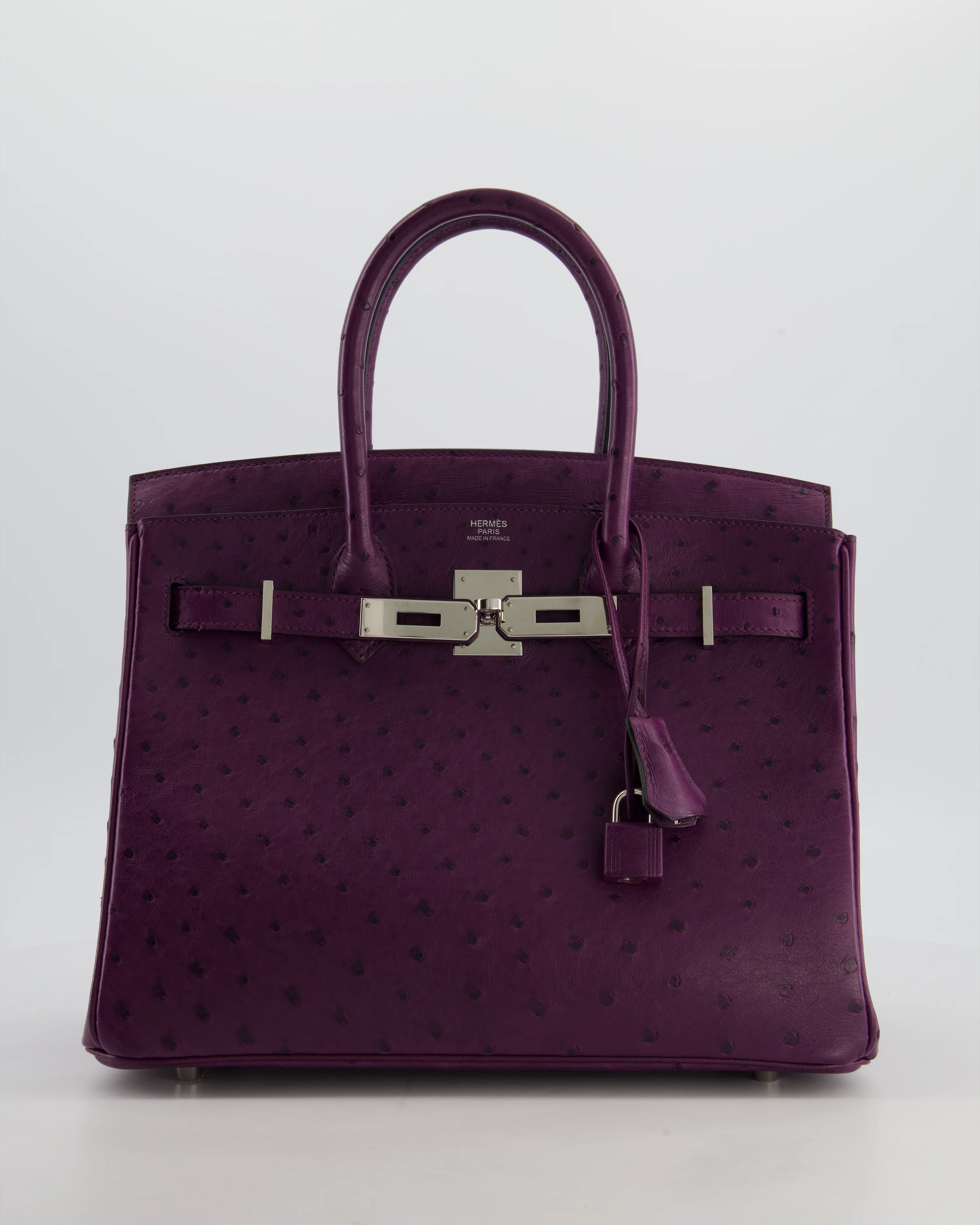 *HOT & RARE* Hermès Birkin 30 Retourne Bag in Violine Ostrich Leather with Palladium Hardware - Image 2
