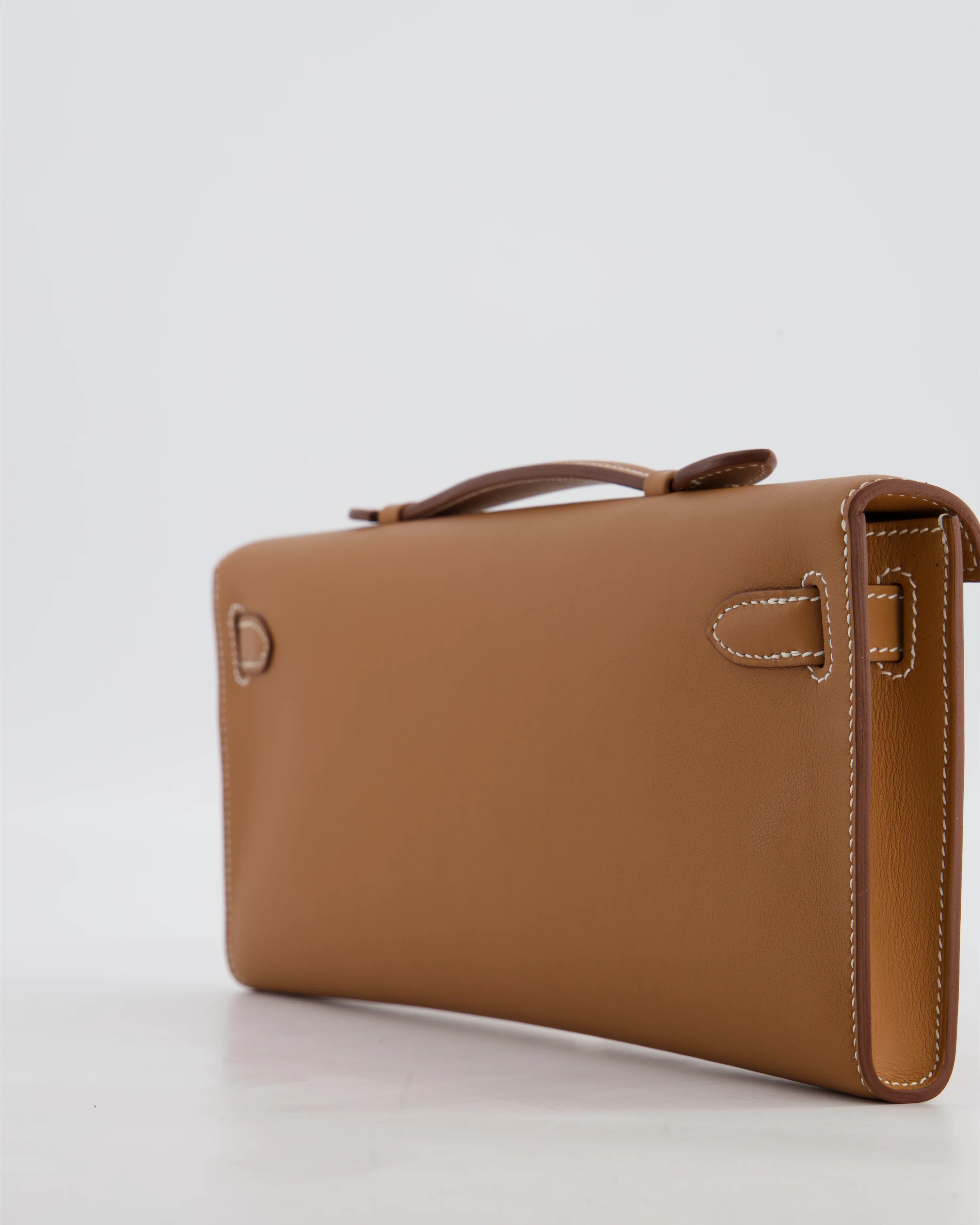 *HOT & RARE* Hermès Kelly Cut Bag in Gold Swift Leather with Palladium Hardware - Image 11