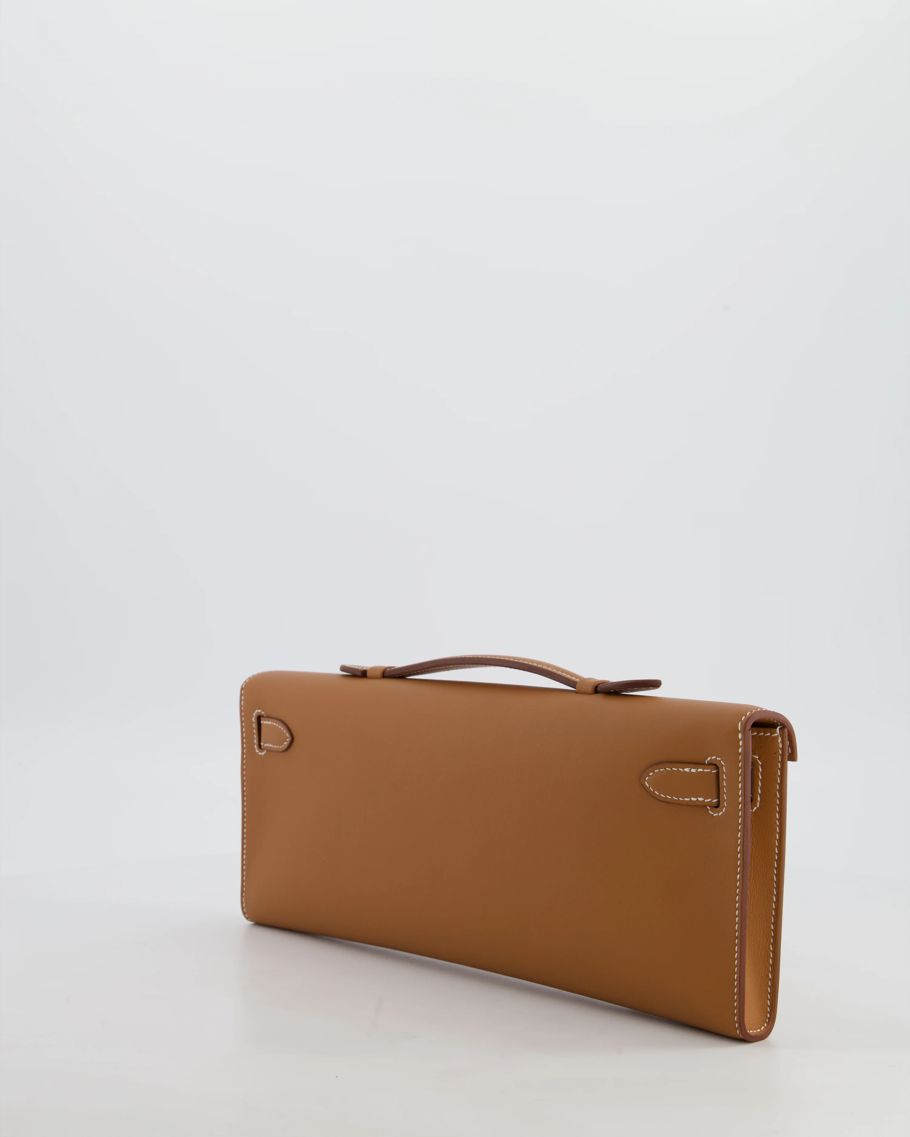 *HOT & RARE* Hermès Kelly Cut Bag in Gold Swift Leather with Palladium Hardware - Image 4