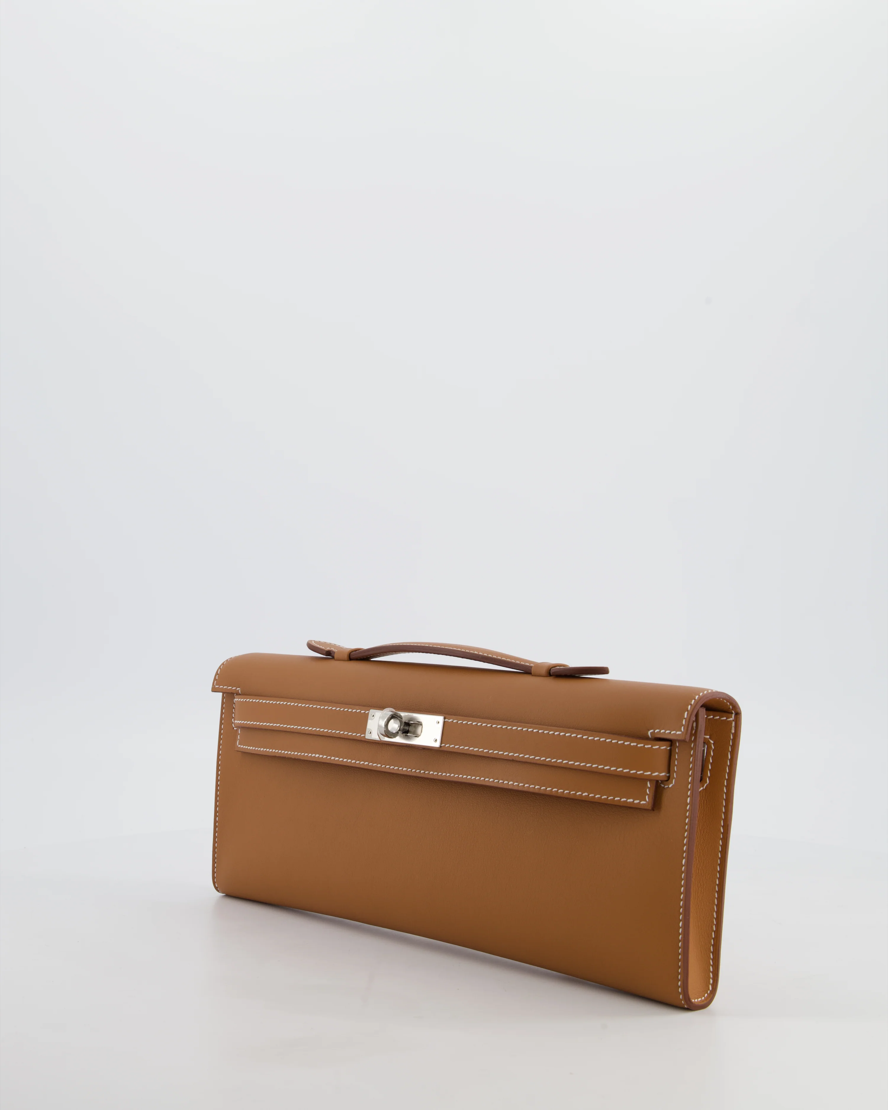 *HOT & RARE* Hermès Kelly Cut Bag in Gold Swift Leather with Palladium Hardware - Image 8