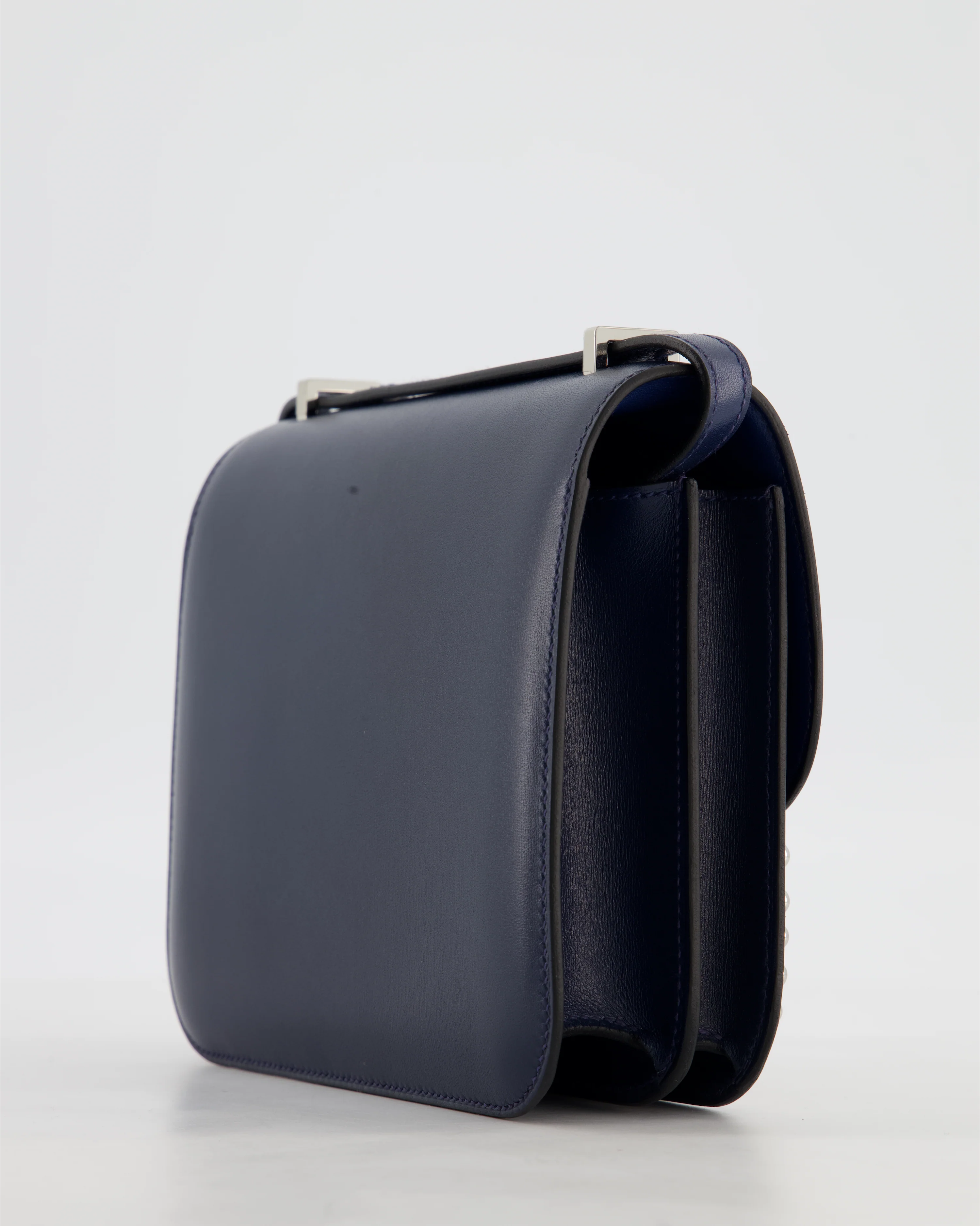 *HOT & RARE* Hermès Mini Constance III Miroir 18 Bag in Bleu Abysse Calfskin Box Leather with Palladium Hardware - Image 14