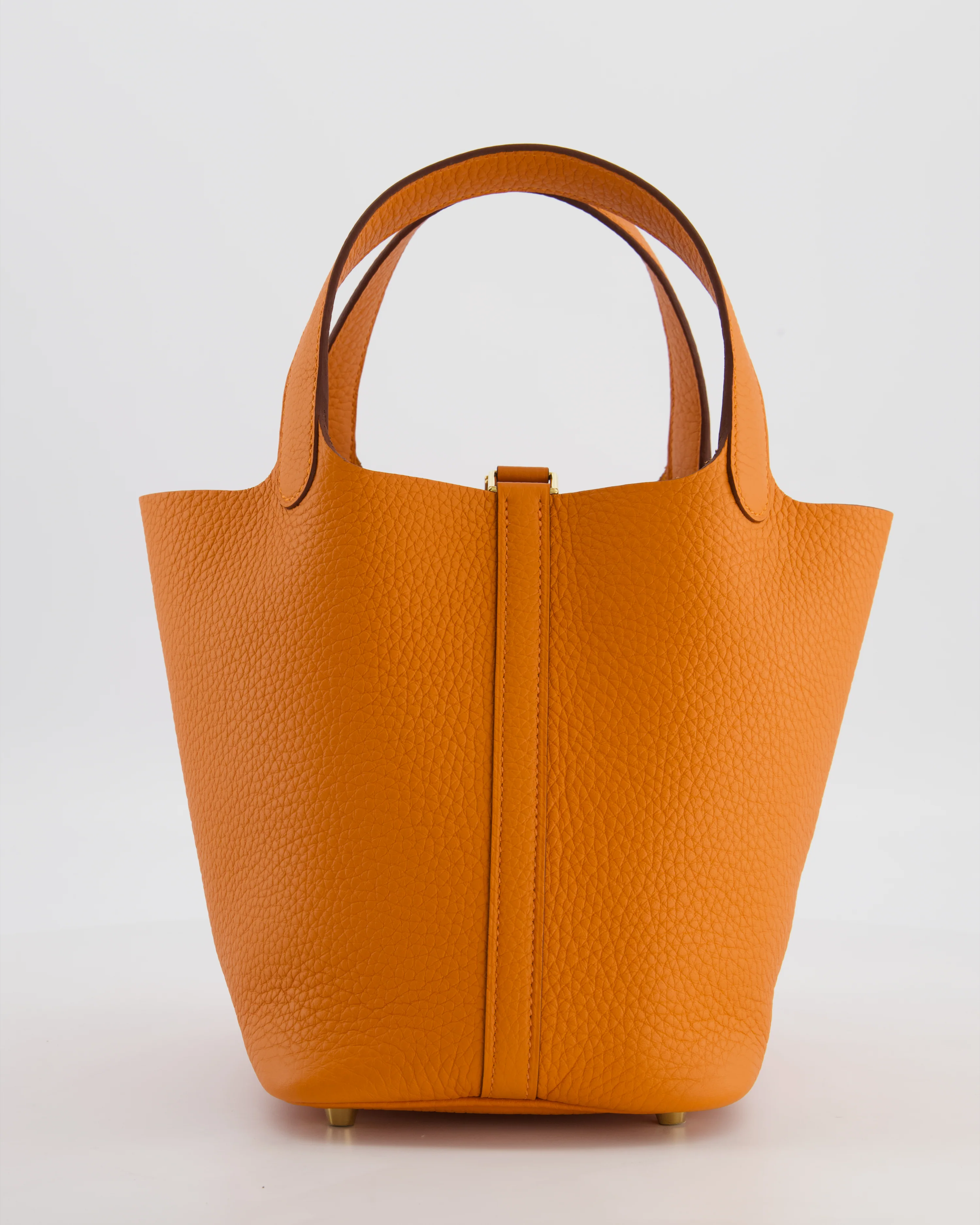 *HOT & RARE* Hermès Picotin Lock 18 Bag in Orange H Taurillon Clemence Leather with Gold Hardware - Image 5