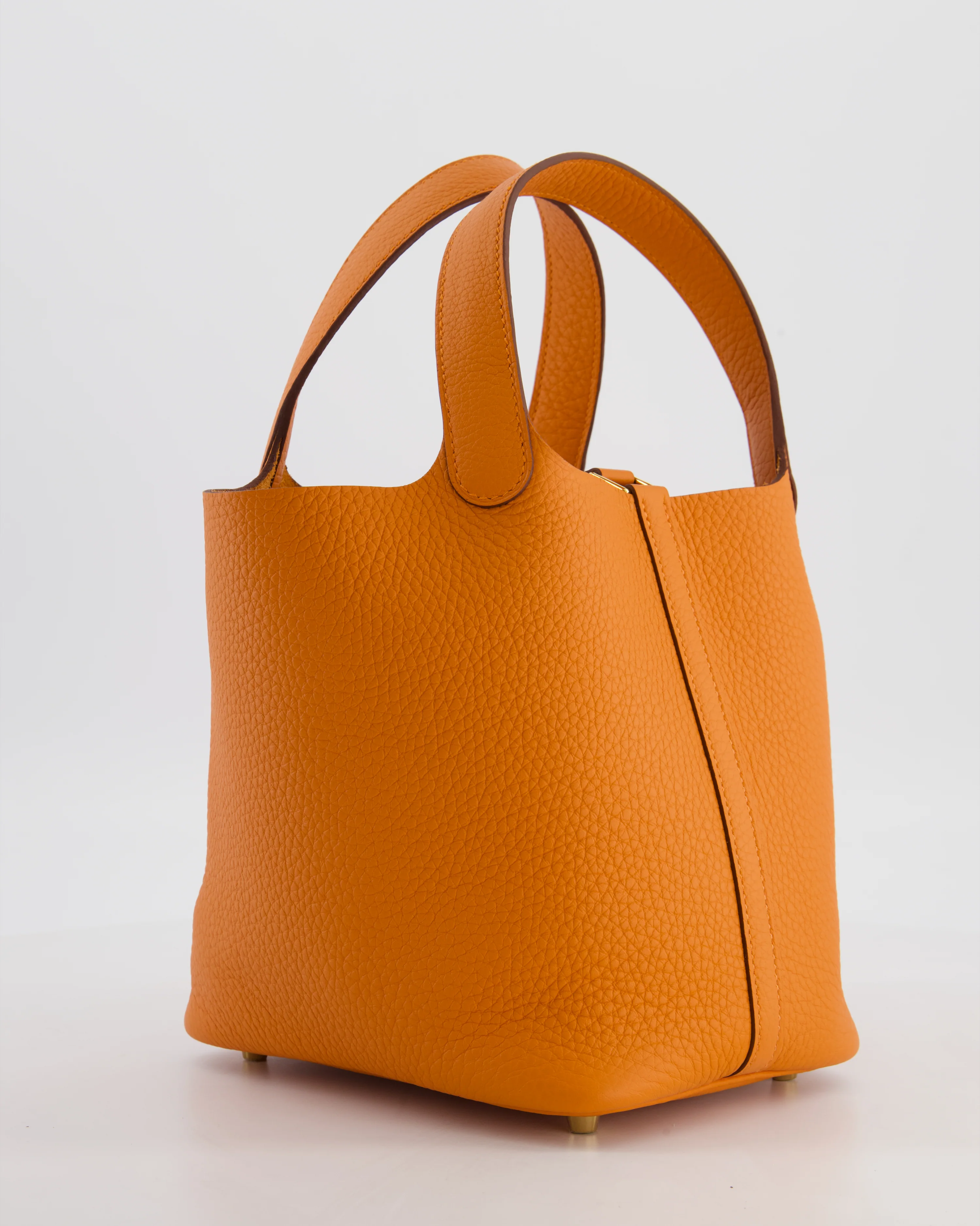 *HOT & RARE* Hermès Picotin Lock 18 Bag in Orange H Taurillon Clemence Leather with Gold Hardware - Image 6