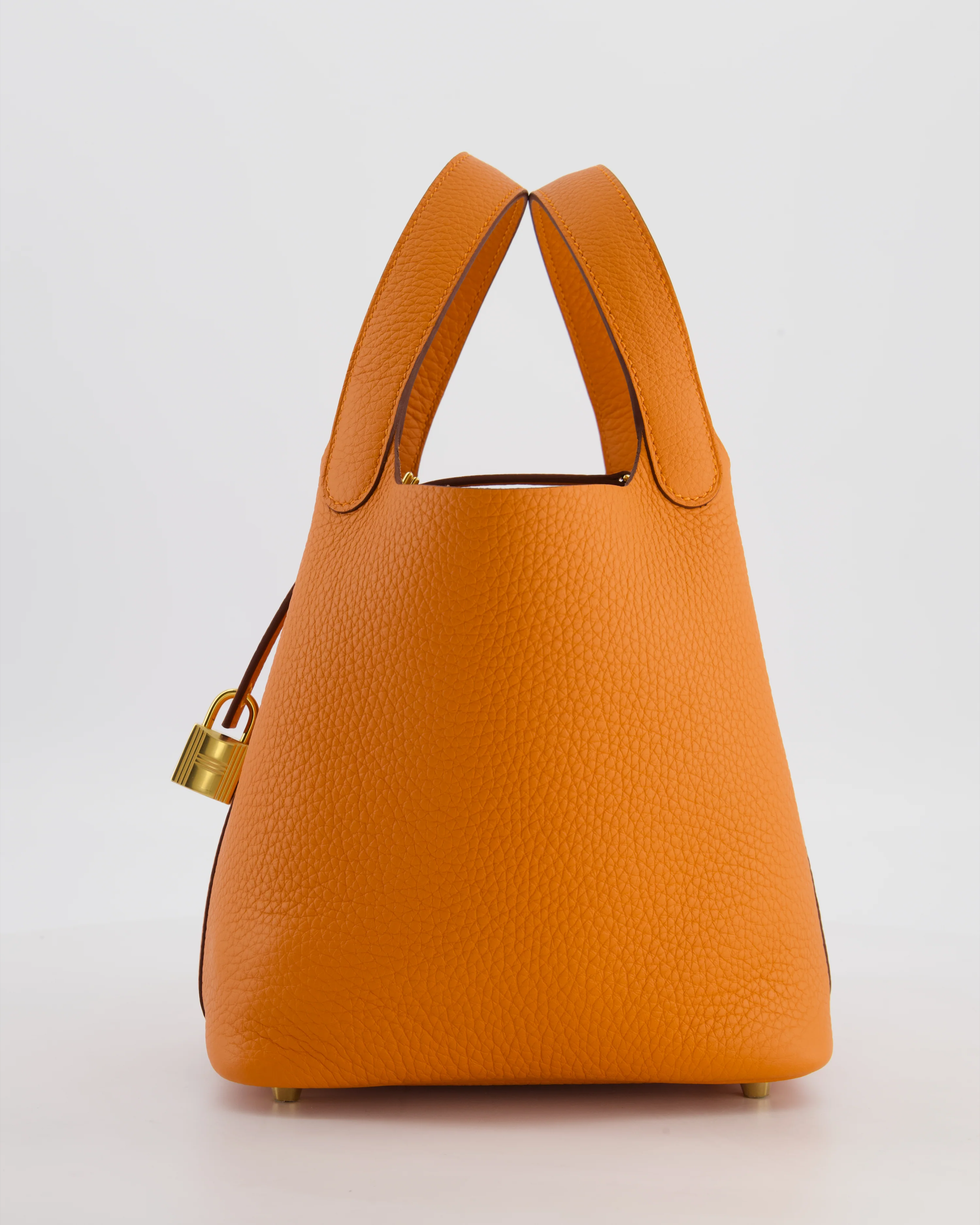 *HOT & RARE* Hermès Picotin Lock 18 Bag in Orange H Taurillon Clemence Leather with Gold Hardware - Image 7