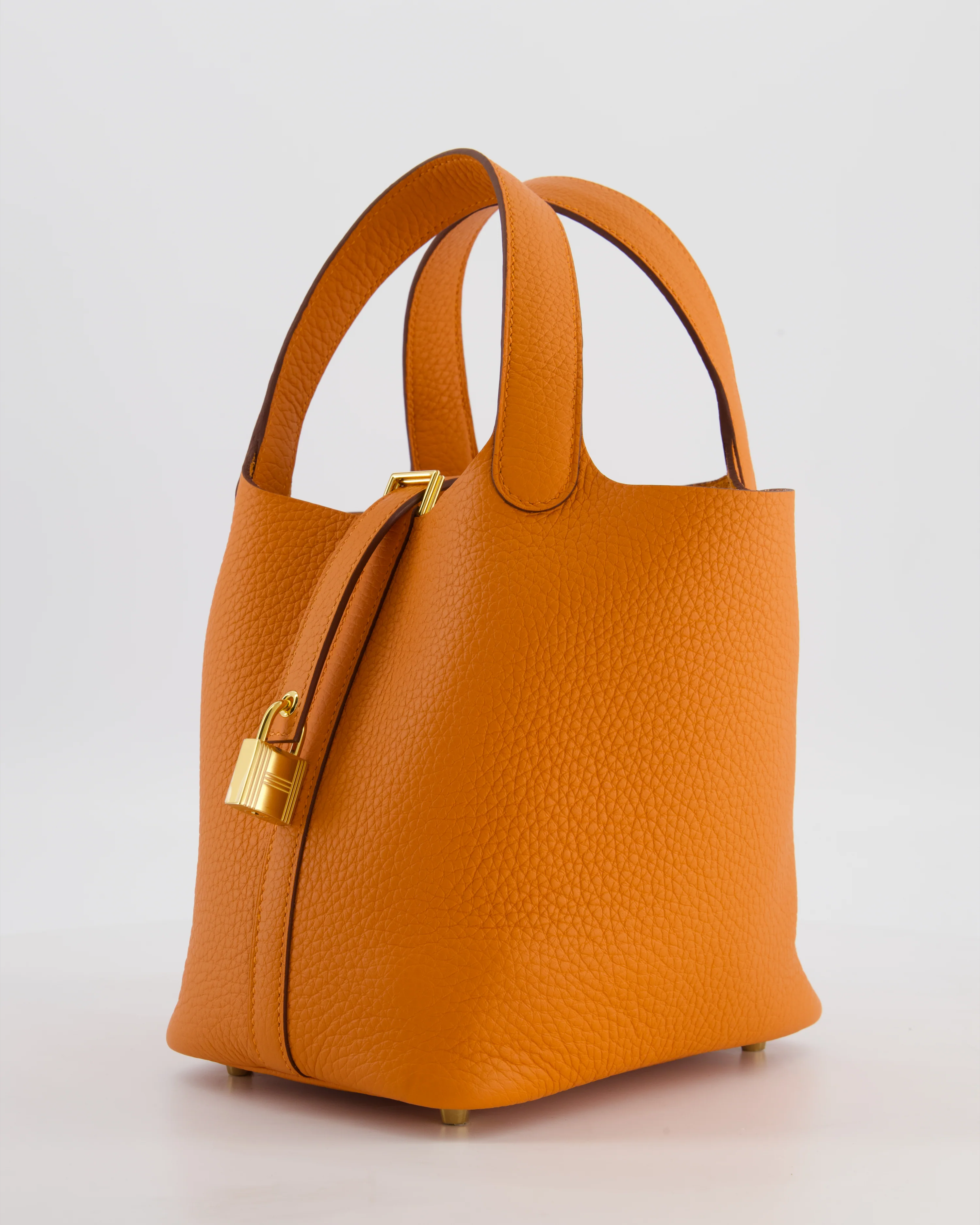 *HOT & RARE* Hermès Picotin Lock 18 Bag in Orange H Taurillon Clemence Leather with Gold Hardware - Image 8