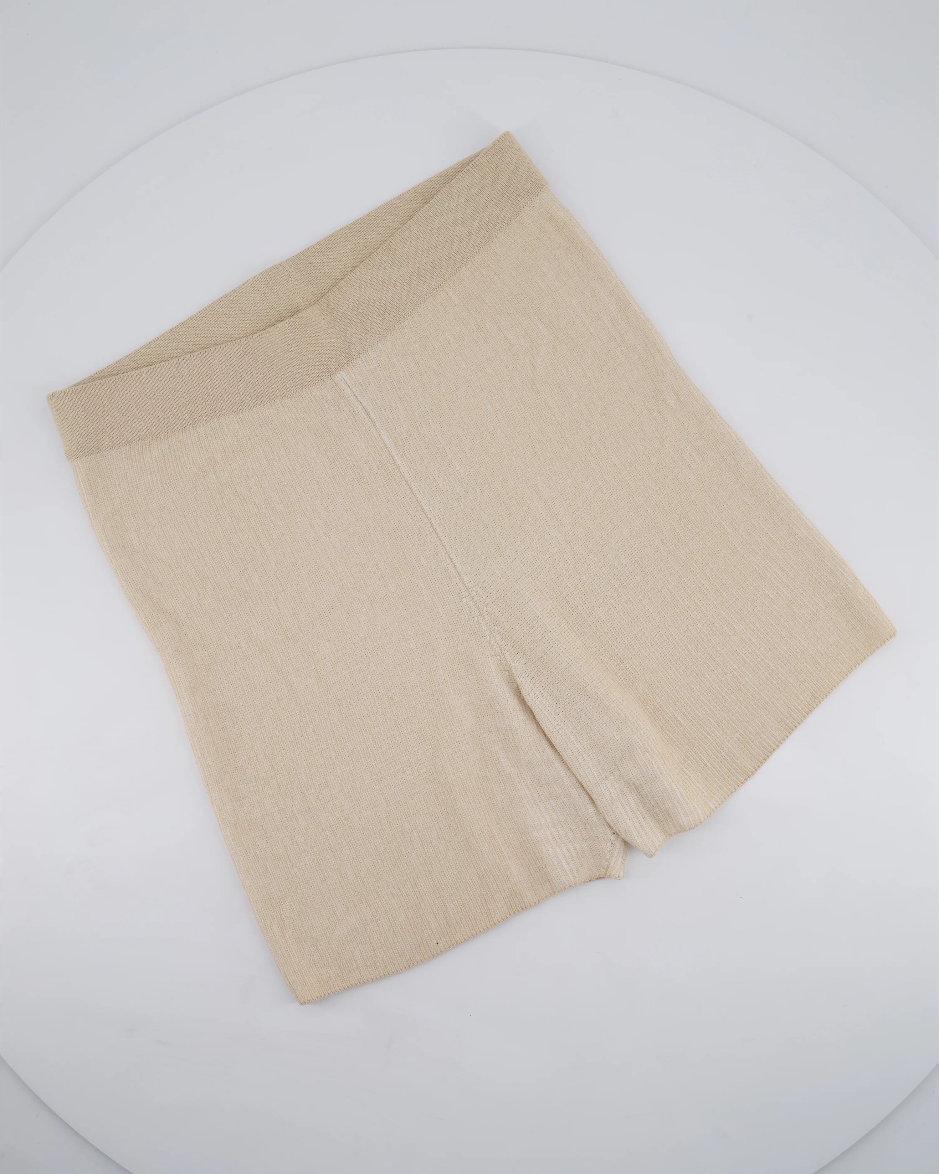 Jacquemus Beige Rib Knit Mini Shorts and Crop Top Set Size Small - Image 12