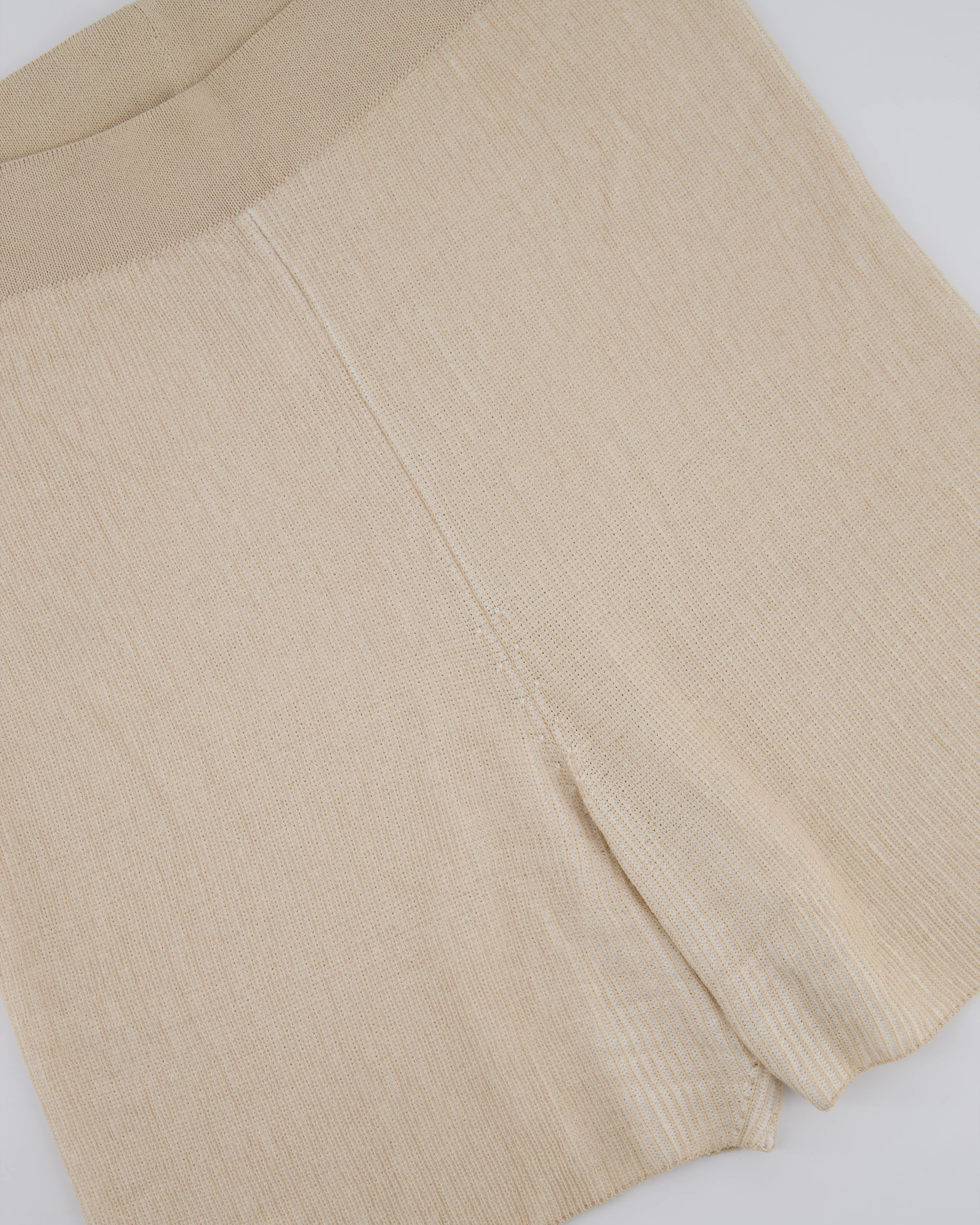 Jacquemus Beige Rib Knit Mini Shorts and Crop Top Set Size Small - Image 13