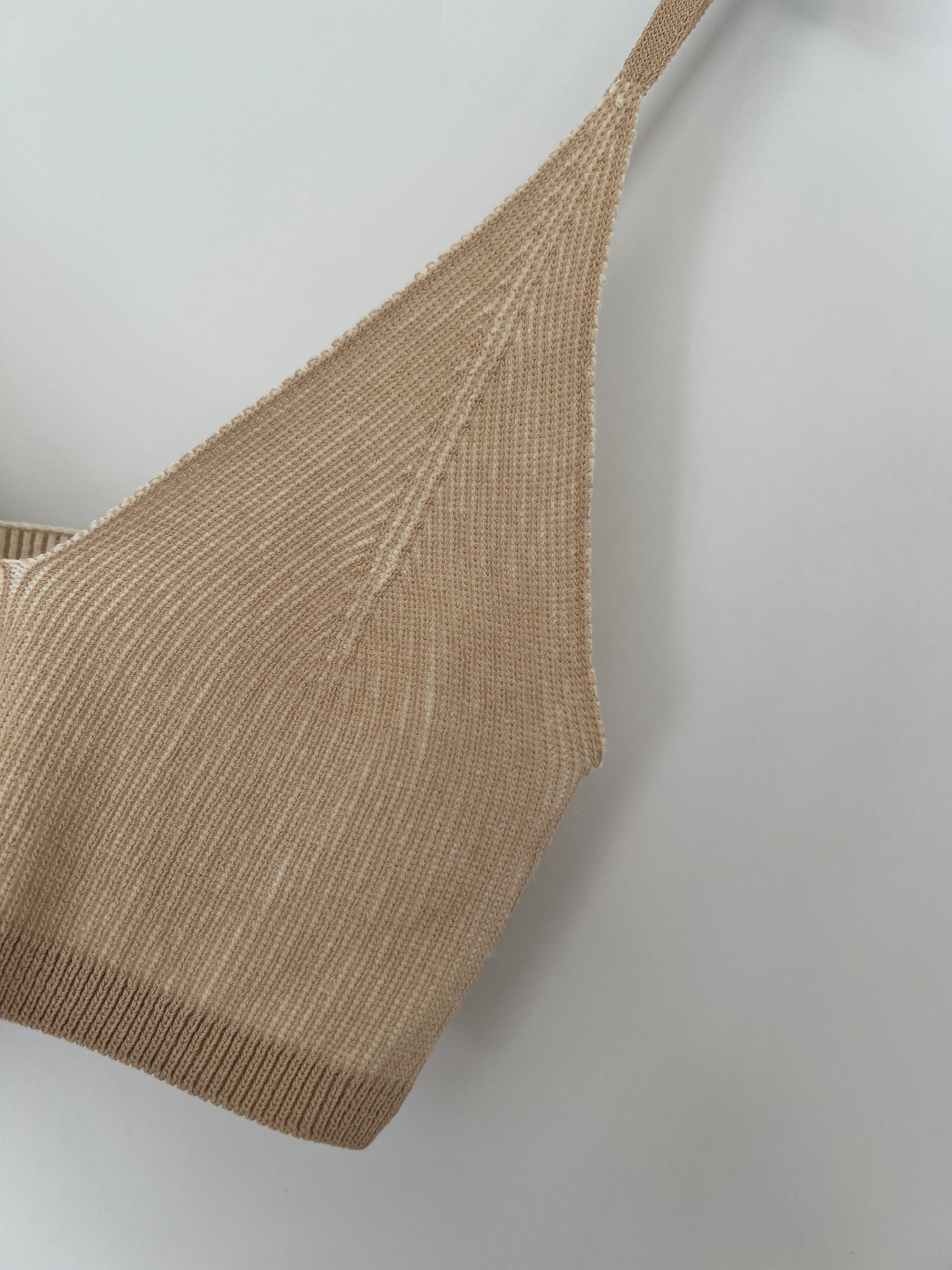 Jacquemus Beige Rib Knit Mini Shorts and Crop Top Set Size Small - Image 17