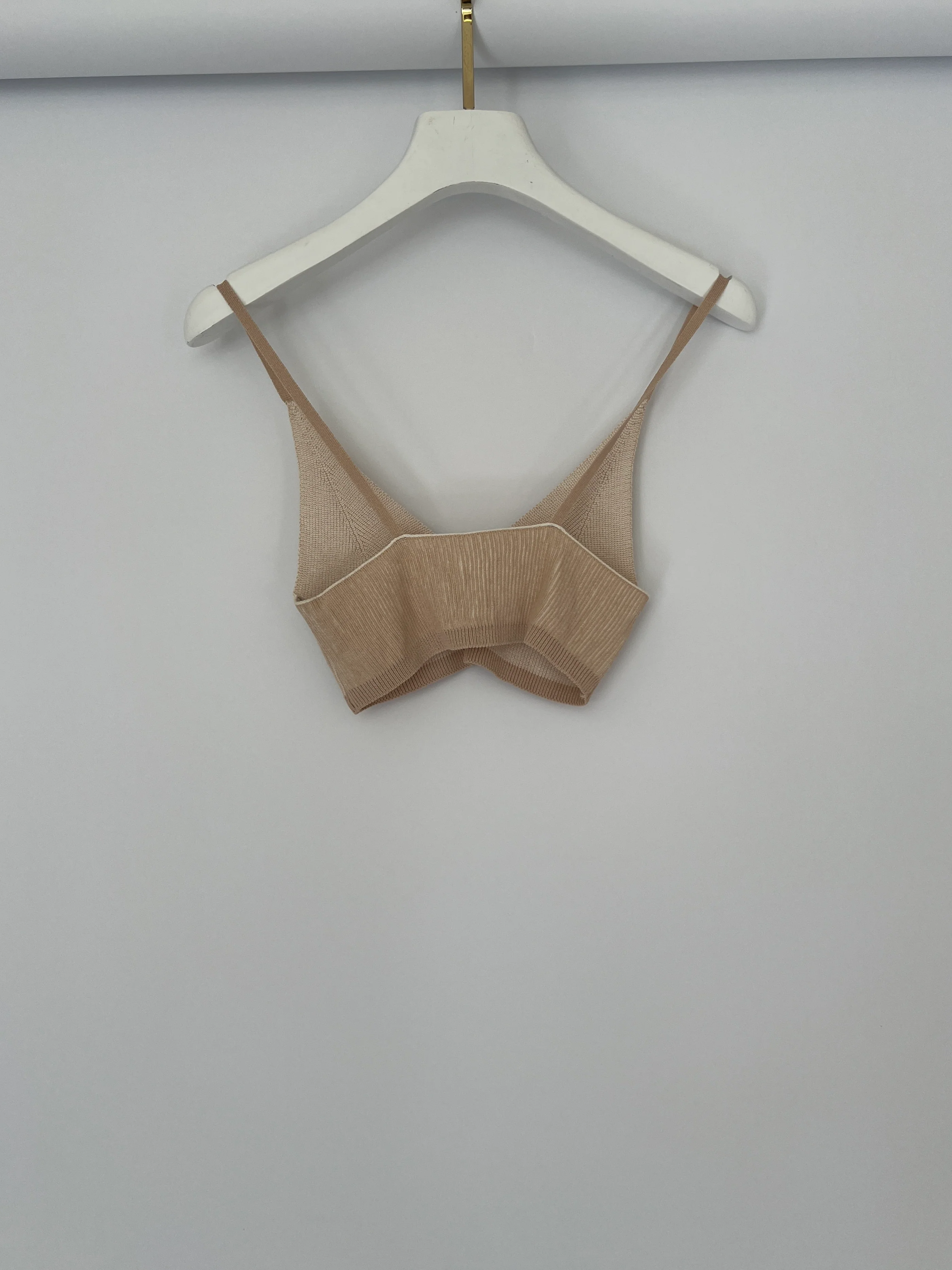 Jacquemus Beige Rib Knit Mini Shorts and Crop Top Set Size Small - Image 18