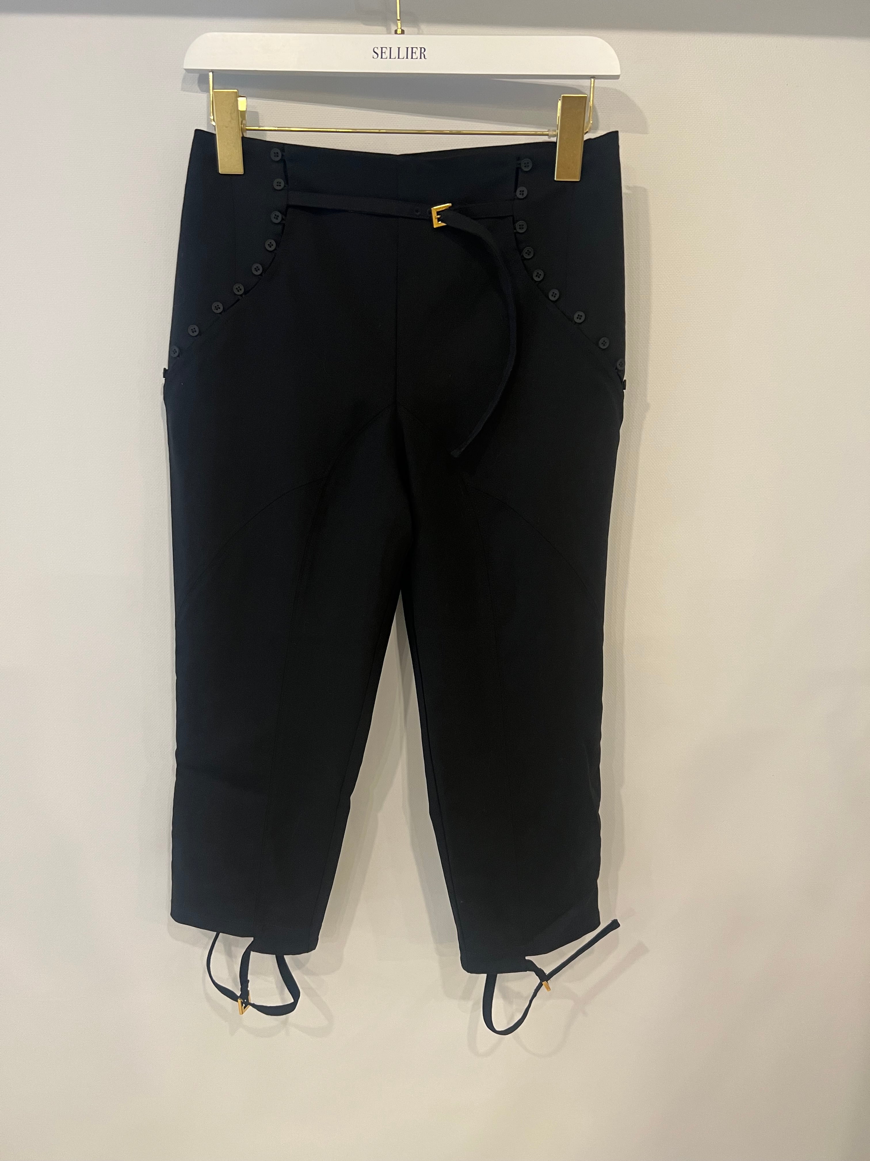 Jacquemus Black Le Caraco Trousers with Button and Buckles Details Size FR 38 (UK 10) - Image 10